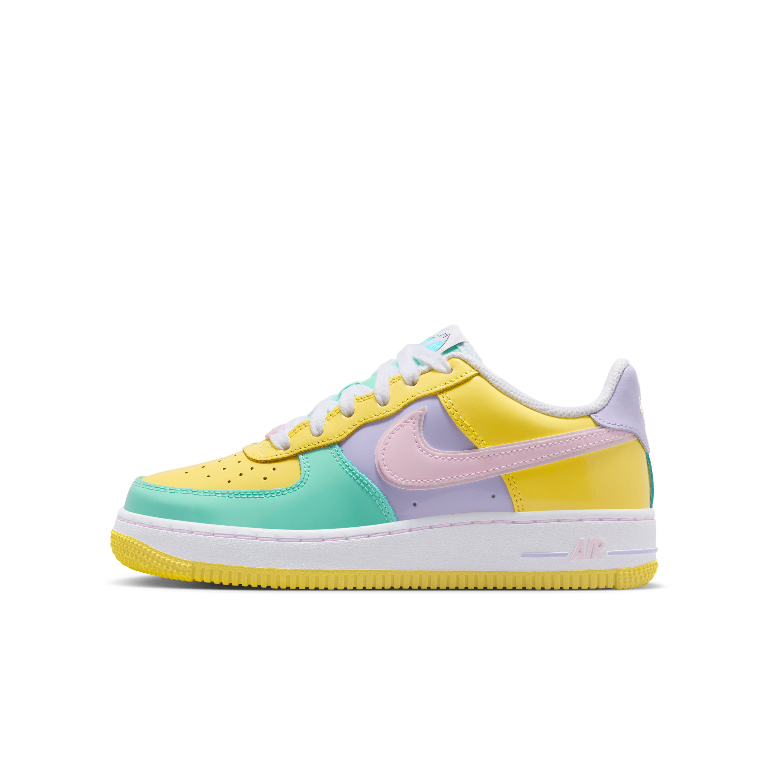 Boys Nike Air Force 1 - Boys' Grade School Shoes Yellow Pulse/Pink Foam/Emerald Rise Size 07.0