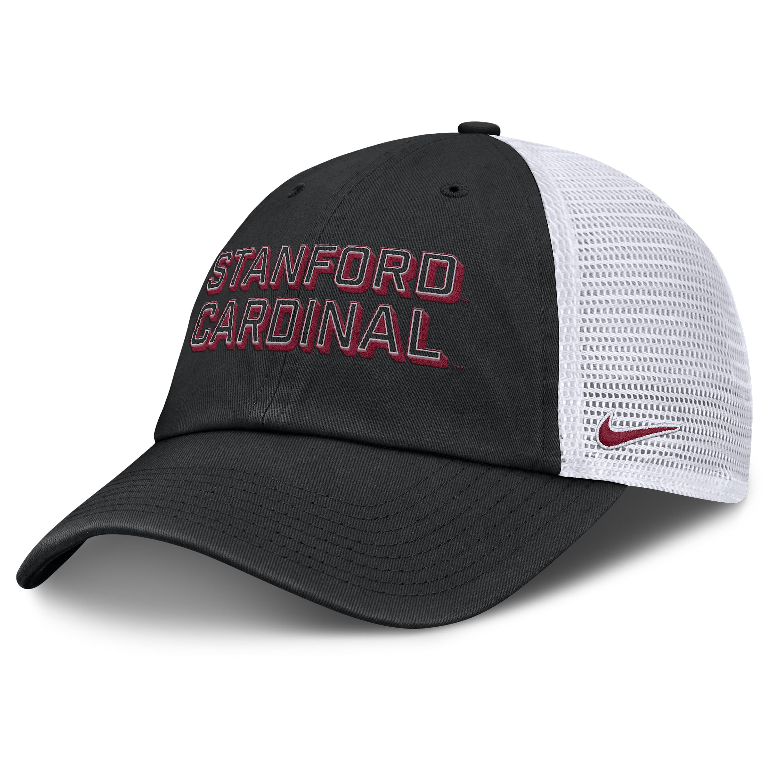 Stanford On-Field Club Gameday Nike Men's College Trucker Adjustable Hat in Black | NC33093NSDN-YLP