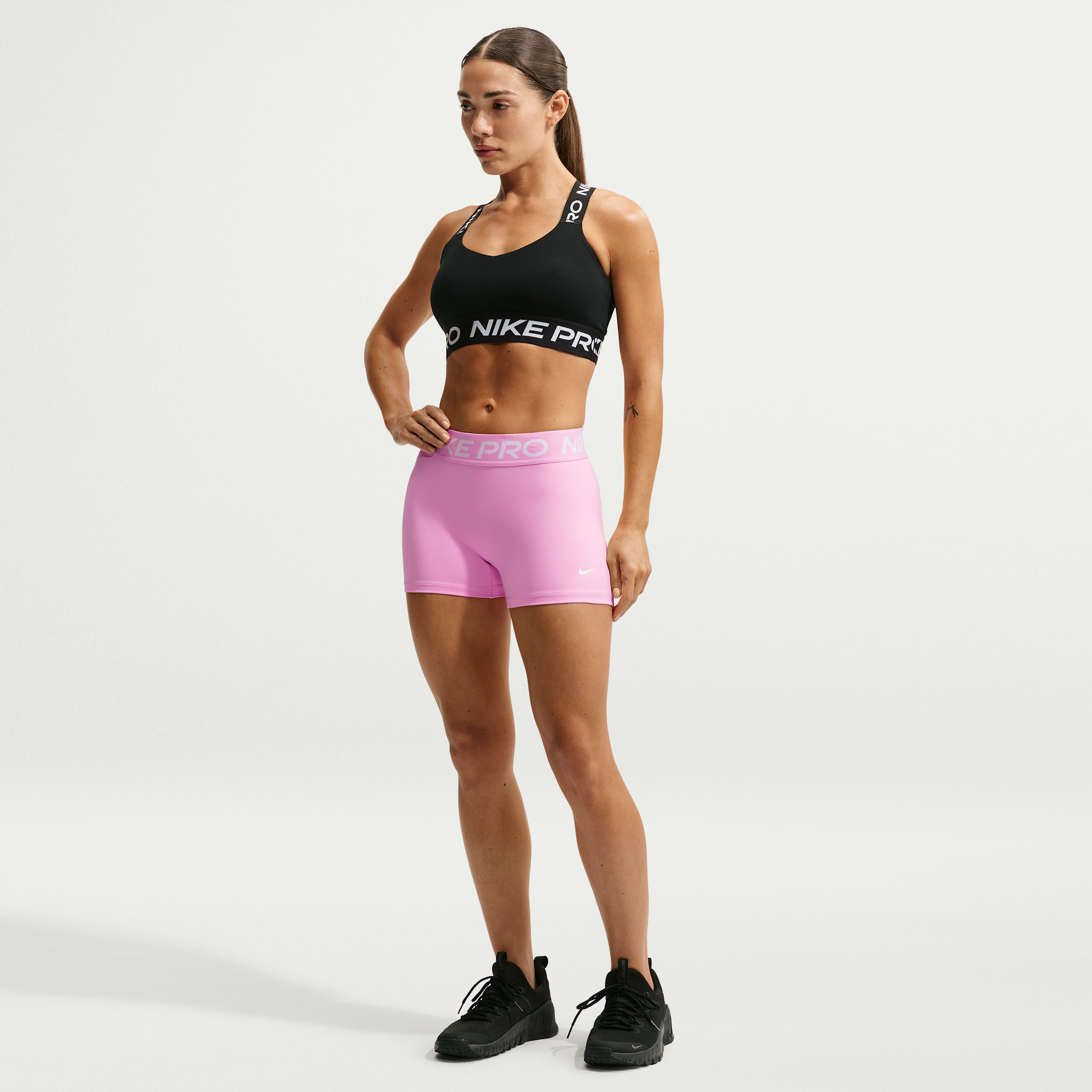 Women's Nike Pro Mid-Rise 3" Biker Shorts in Pink | IQ1037-621