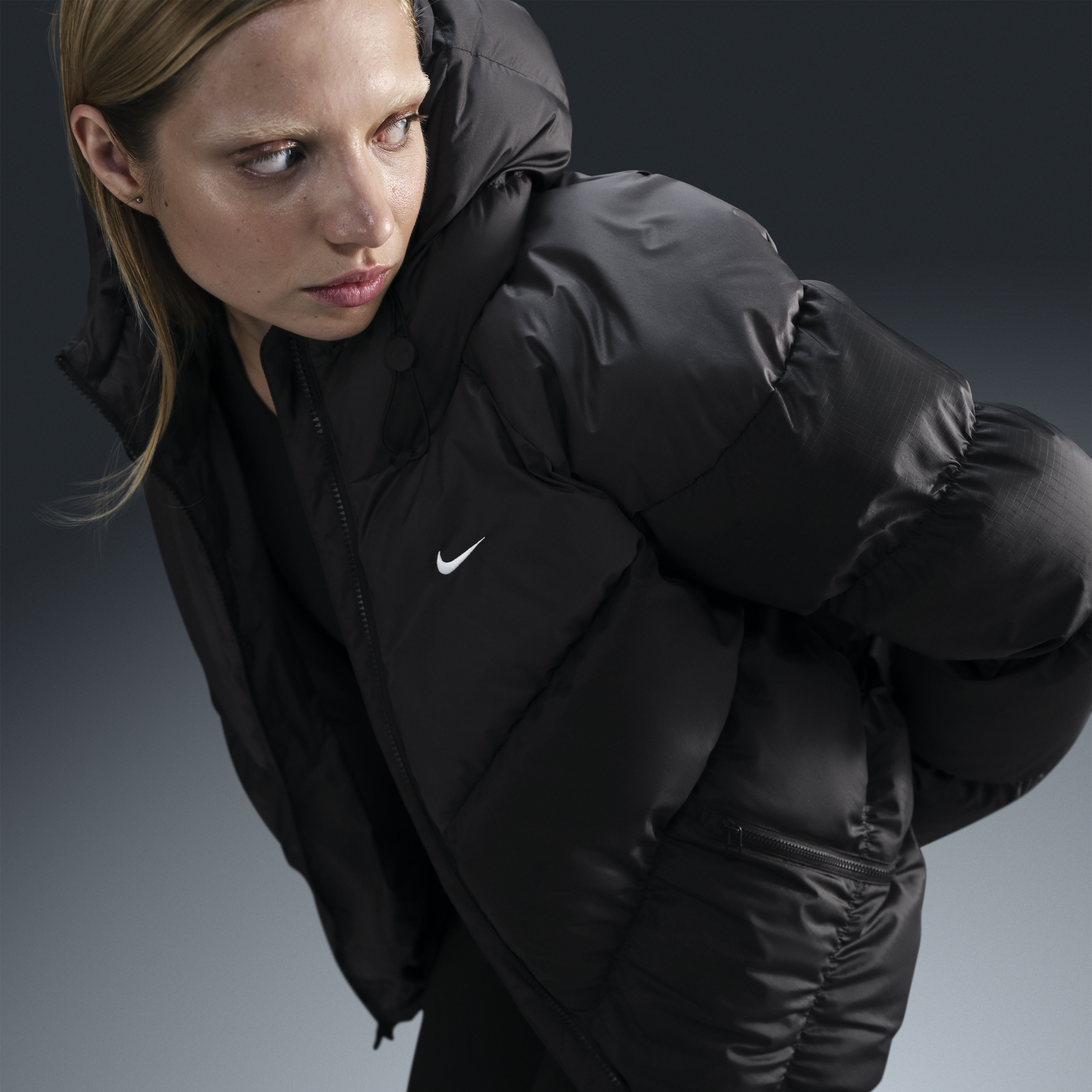 Nike Women's Sportswear Windpuffer Storm-fit Loose Jacket In Black