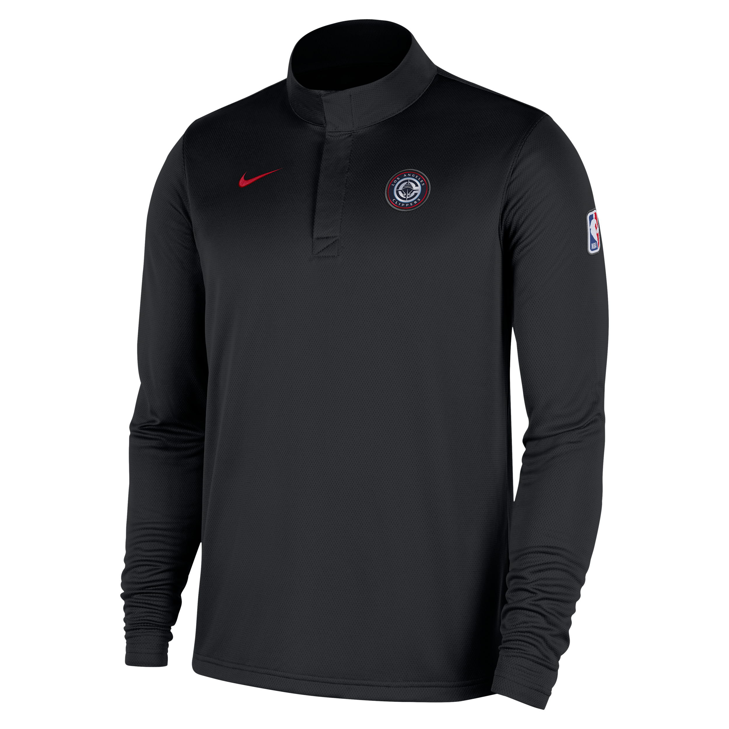 LA Clippers Nike Men's Dri-FIT NBA 1/4-Zip Long-Sleeve Top in Black | HM7552-010