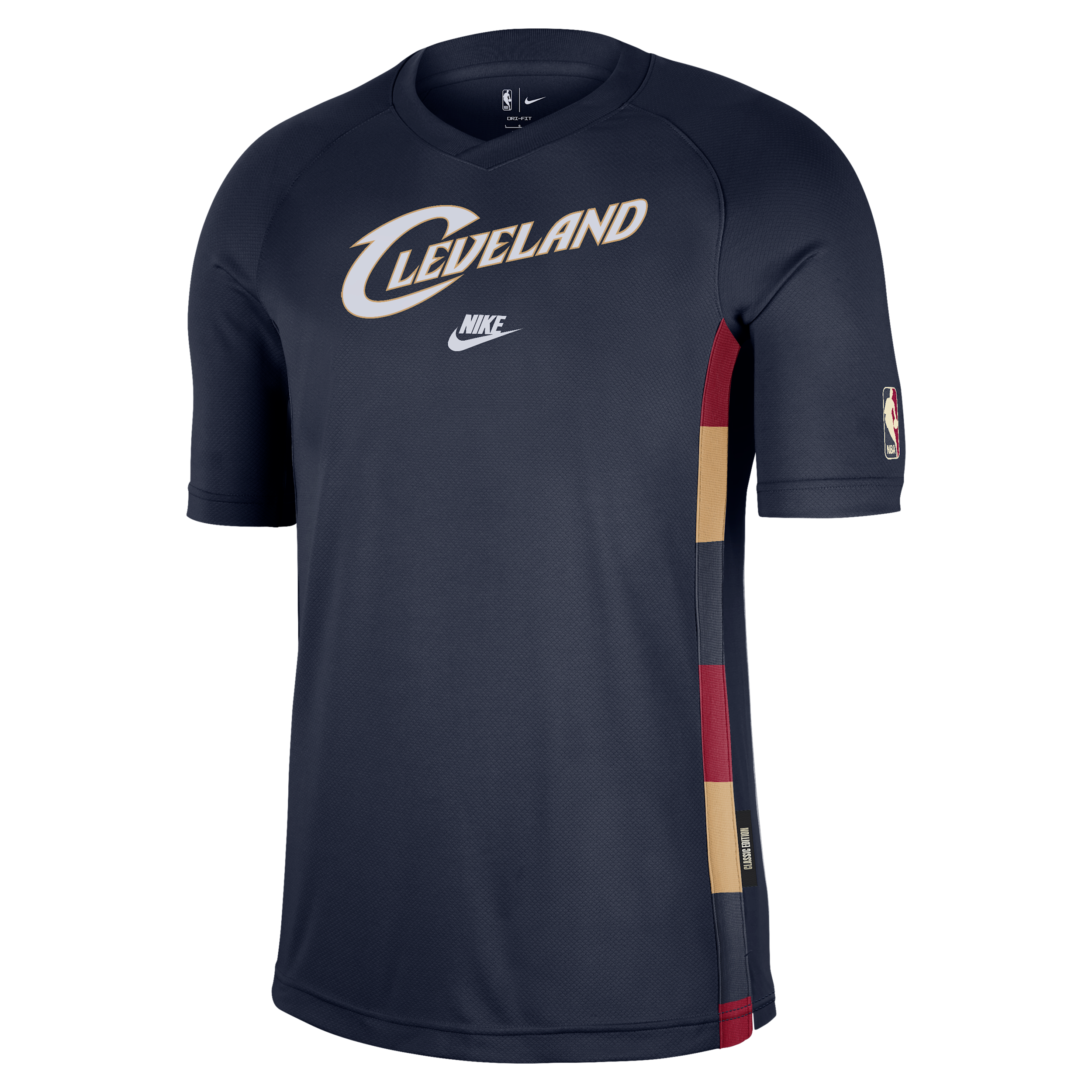 Nike Men's Navy Cleveland Cavaliers Classic Edition Hardwood Classics Authentic Game Shooting T-Shirt - Navy, White