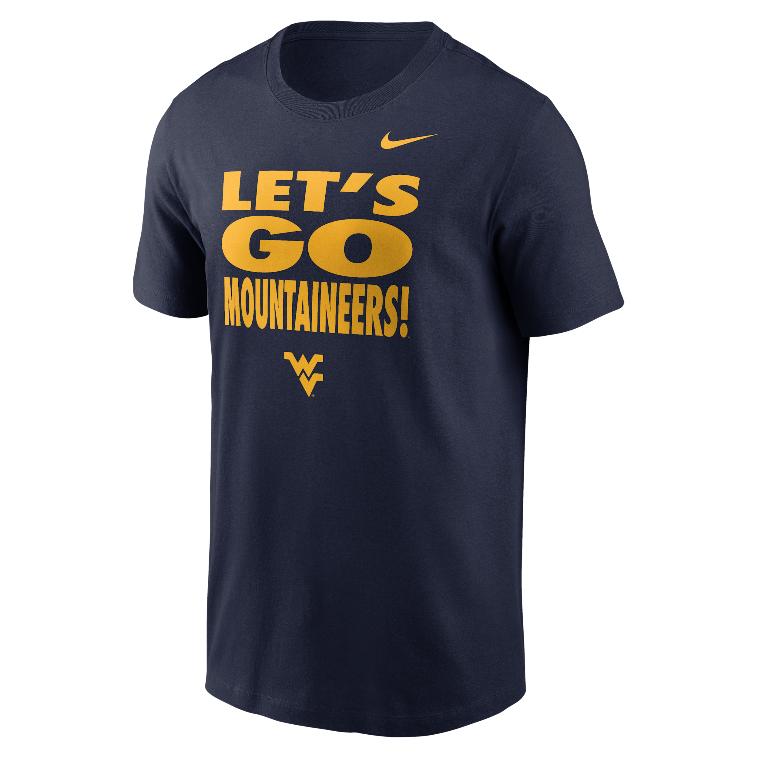 West Virginia Sideline Slogan Nike Men's Dri-FIT College Long-Sleeve T-Shirt in Blue | 02ET41SWVN-H2B