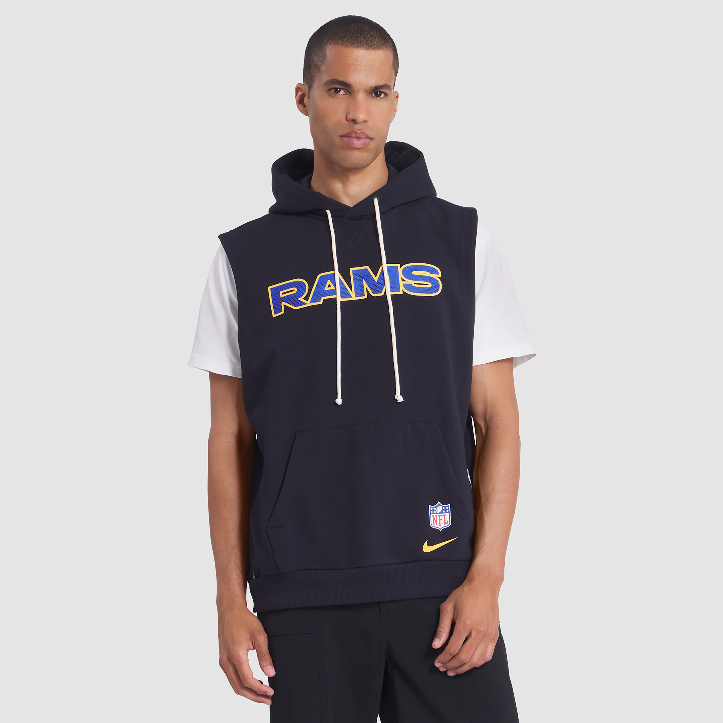 Nike Men's Midnight Blue Los Angeles Rams 2025 Rivalries Collection Standard Issue Sideline Dri-fit Sleeveless Hoodie - Dark Blue