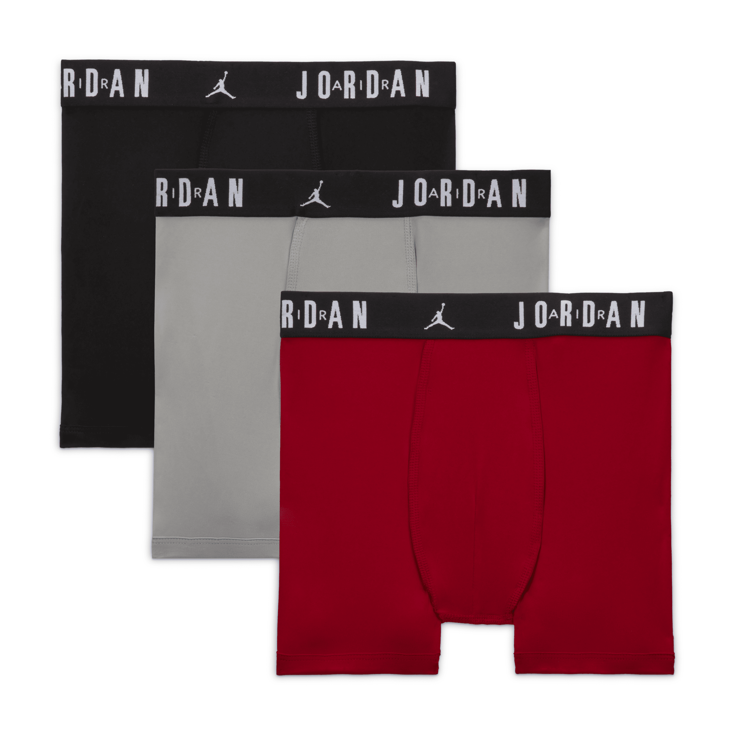 Jordan Flight Dri-fit Big Kids' Poly Boxer Briefs (3-pack) In Red