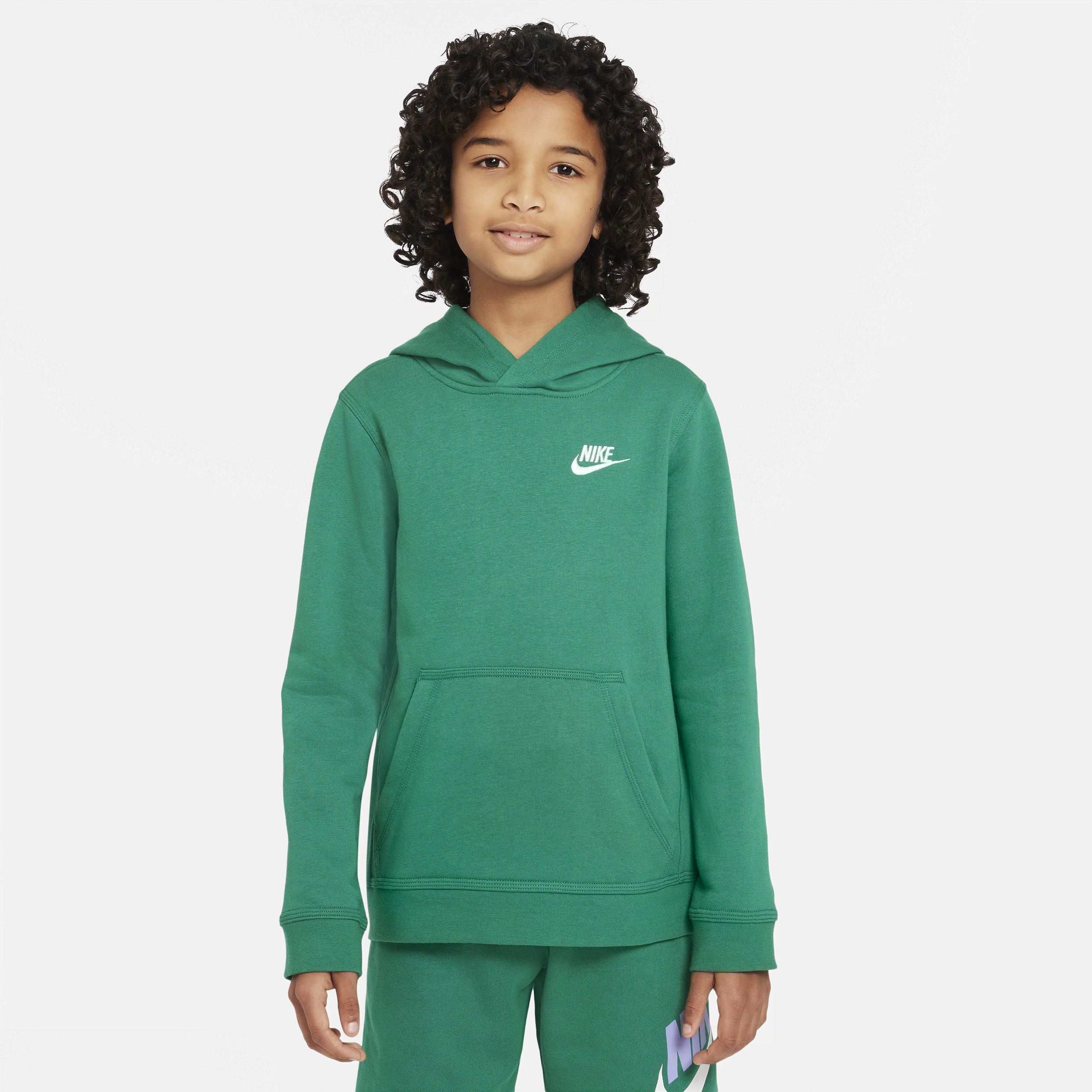 Nike Sportswear Club Big Kids' Pullover Hoodie In Green