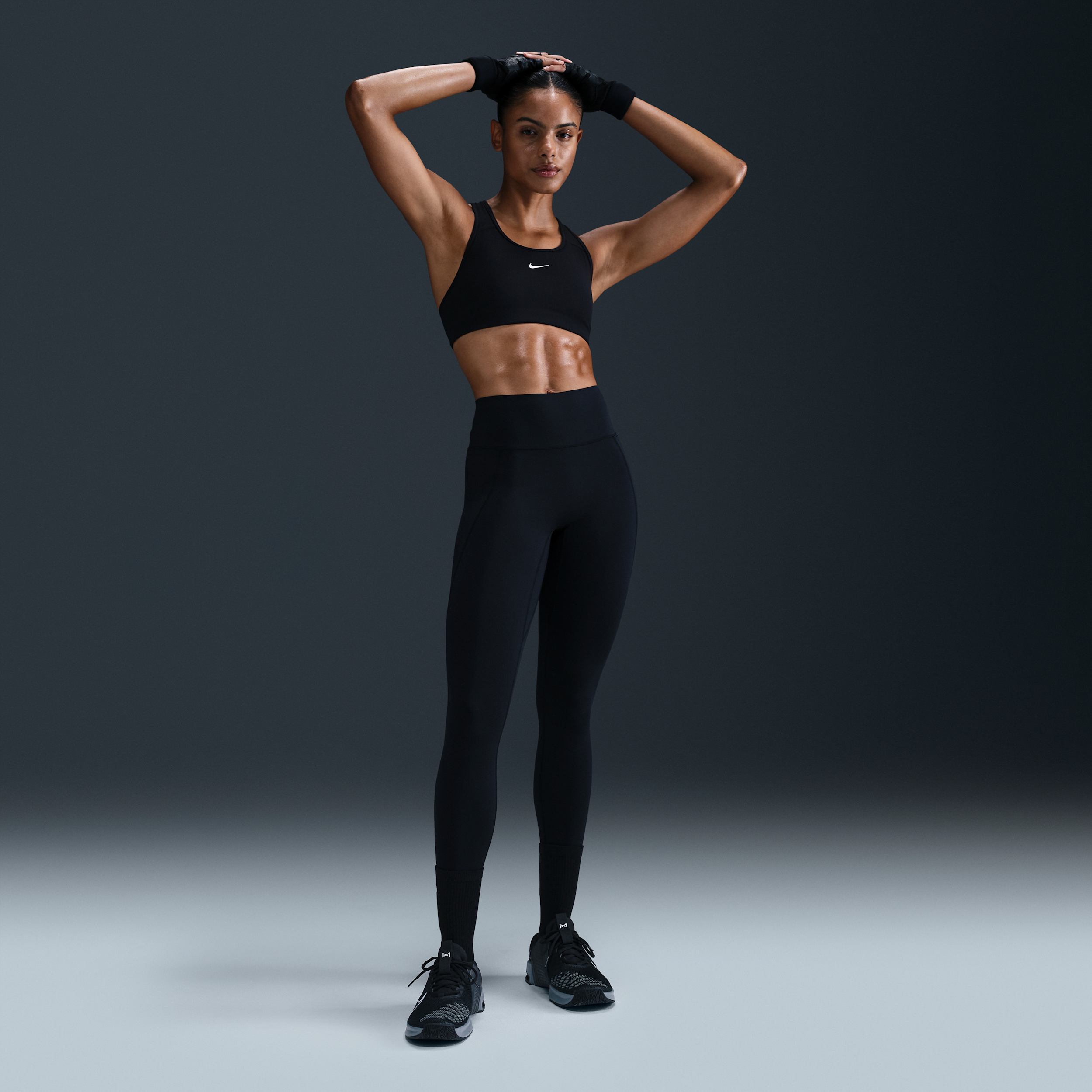 Nike Women's Universa Medium-support High-waisted Full-length Leggings With Pockets In Black