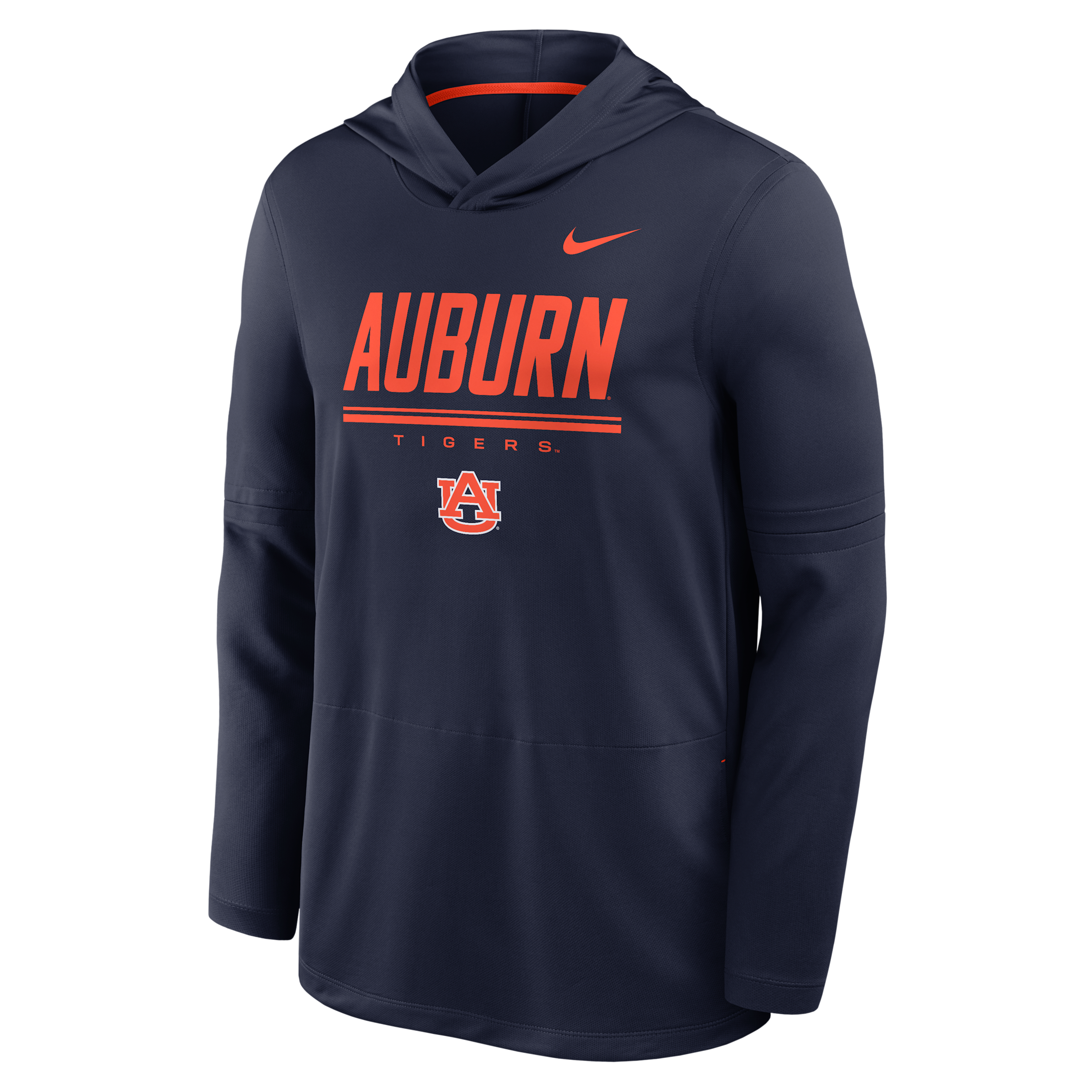 Nike Men's Orange Auburn Tigers 2026 Sideline Lightweight Dri-fit Long Sleeve Hooded Sweatshirt - Navy
