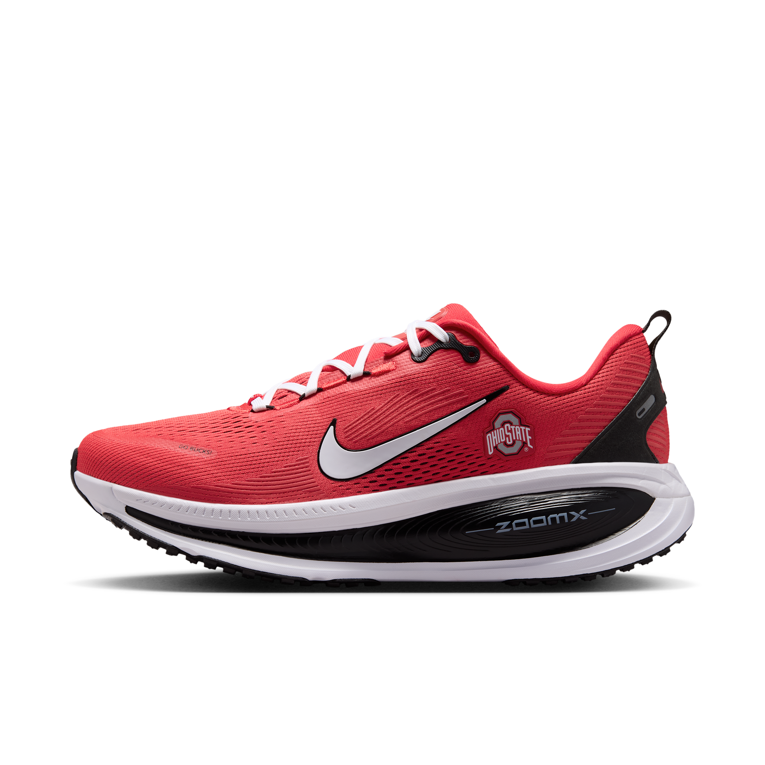 Nike Vomero 18 Ohio State Running Shoes, Men's, M6/W7.5, University Red/White/Black