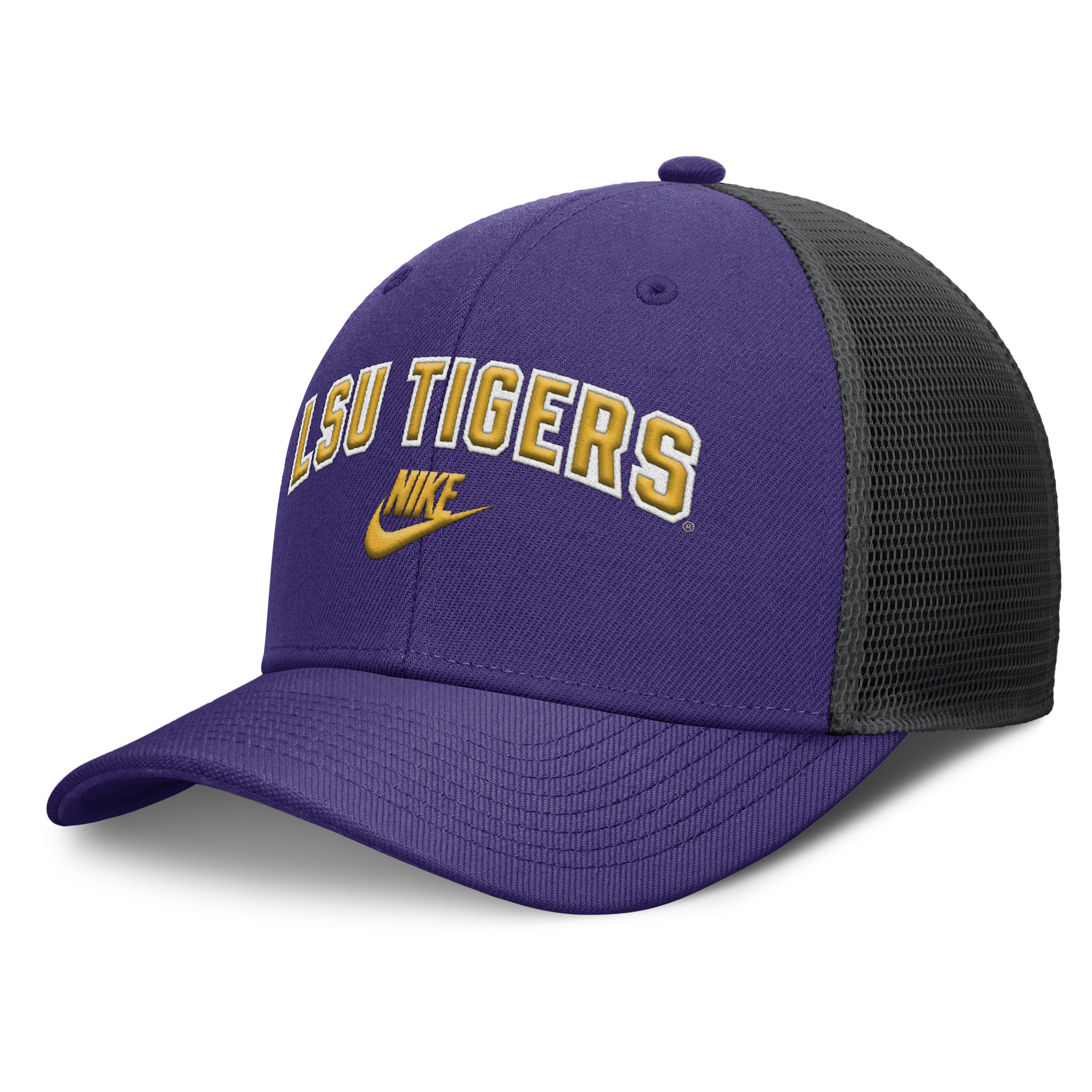 Nike Men's Purple/black Lsu Tigers Legacy Arch Rise Performance Trucker Adjustable Hat In Multi