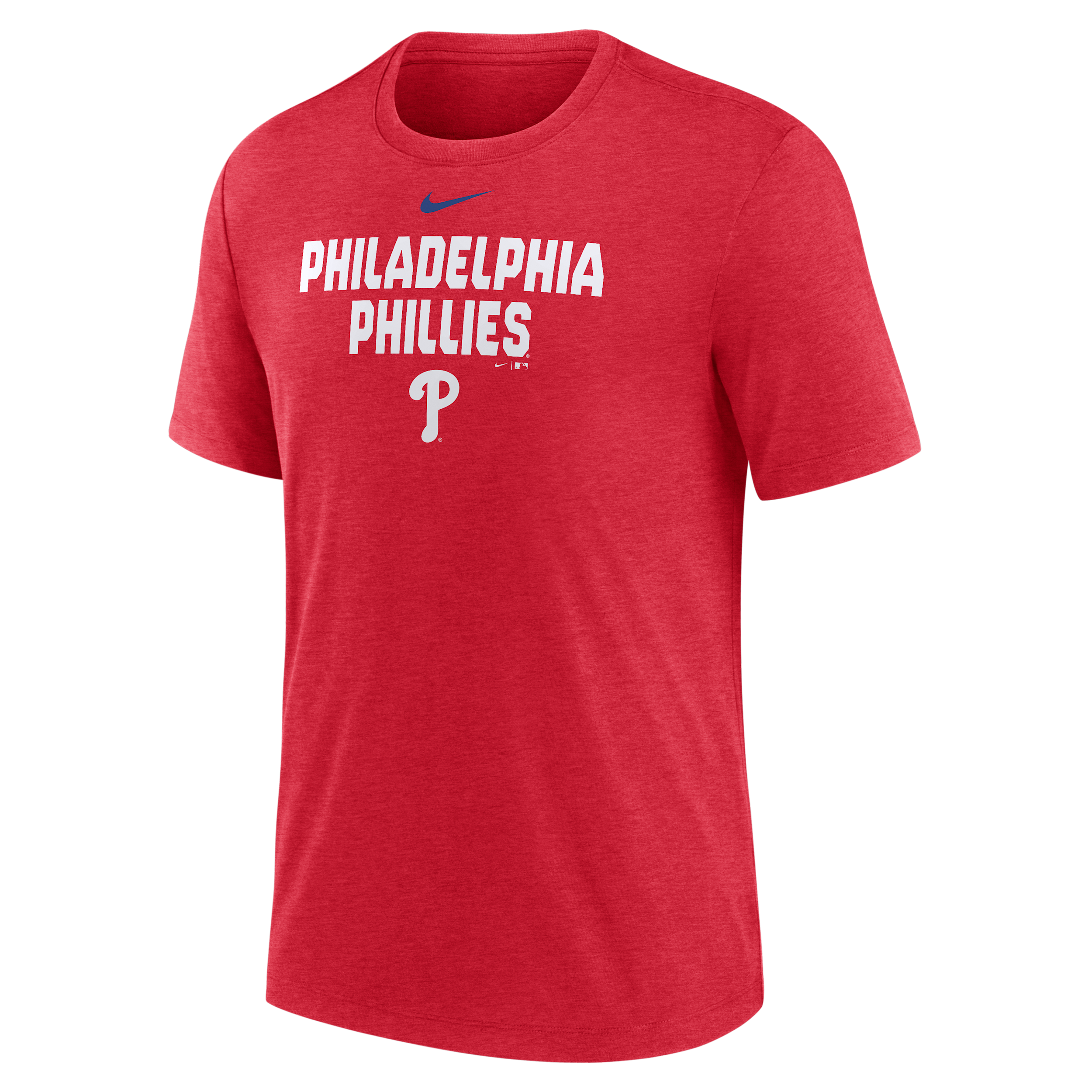 Philadelphia Phillies Stacked Nike Men's MLB T-Shirt in Red | NJFDEX48PP-NKP
