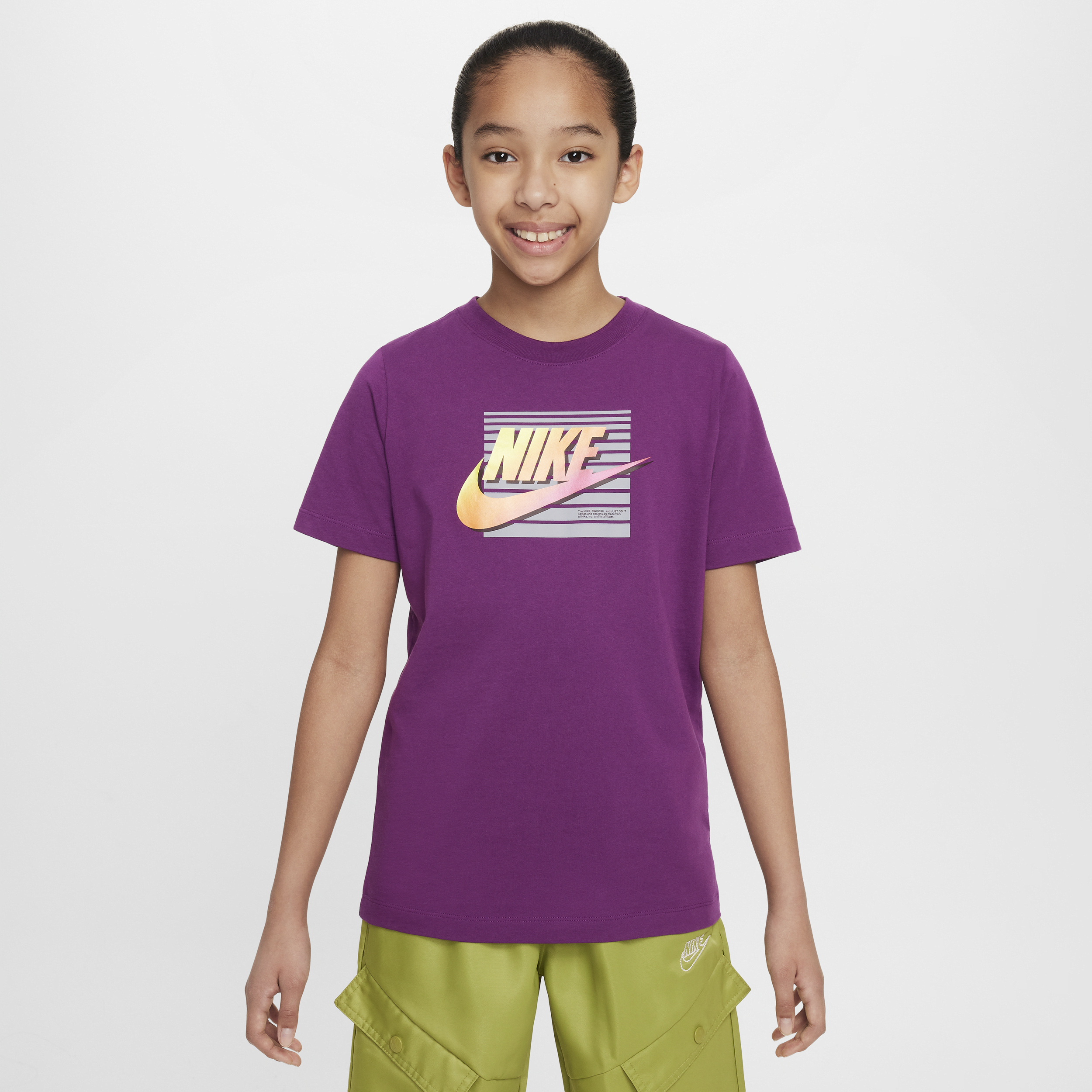 Shop Nike Sportswear Big Kids' T-shirt In Purple