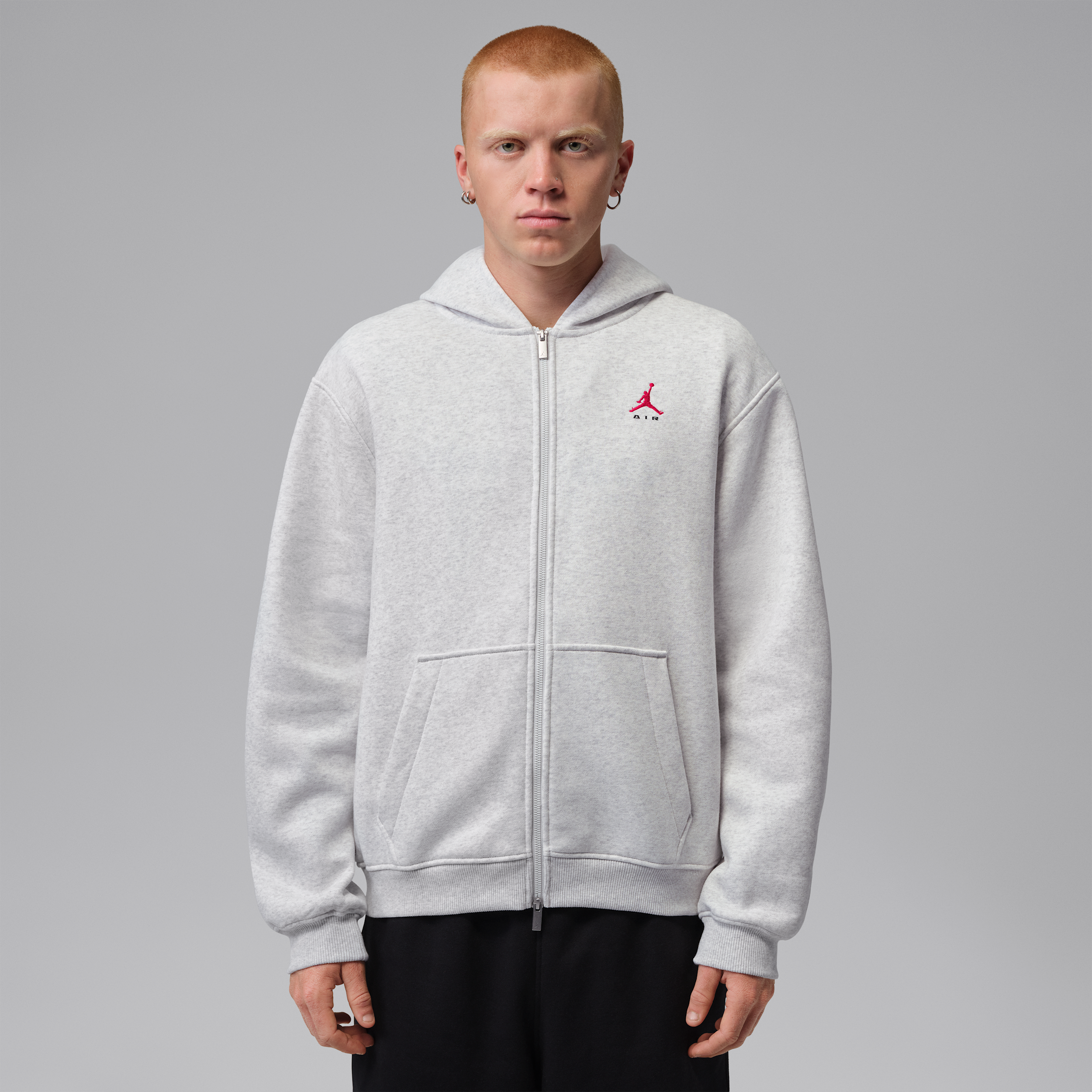 Men's Jordan Brooklyn Full-Zip Hoodie in Grey | IU0243-054