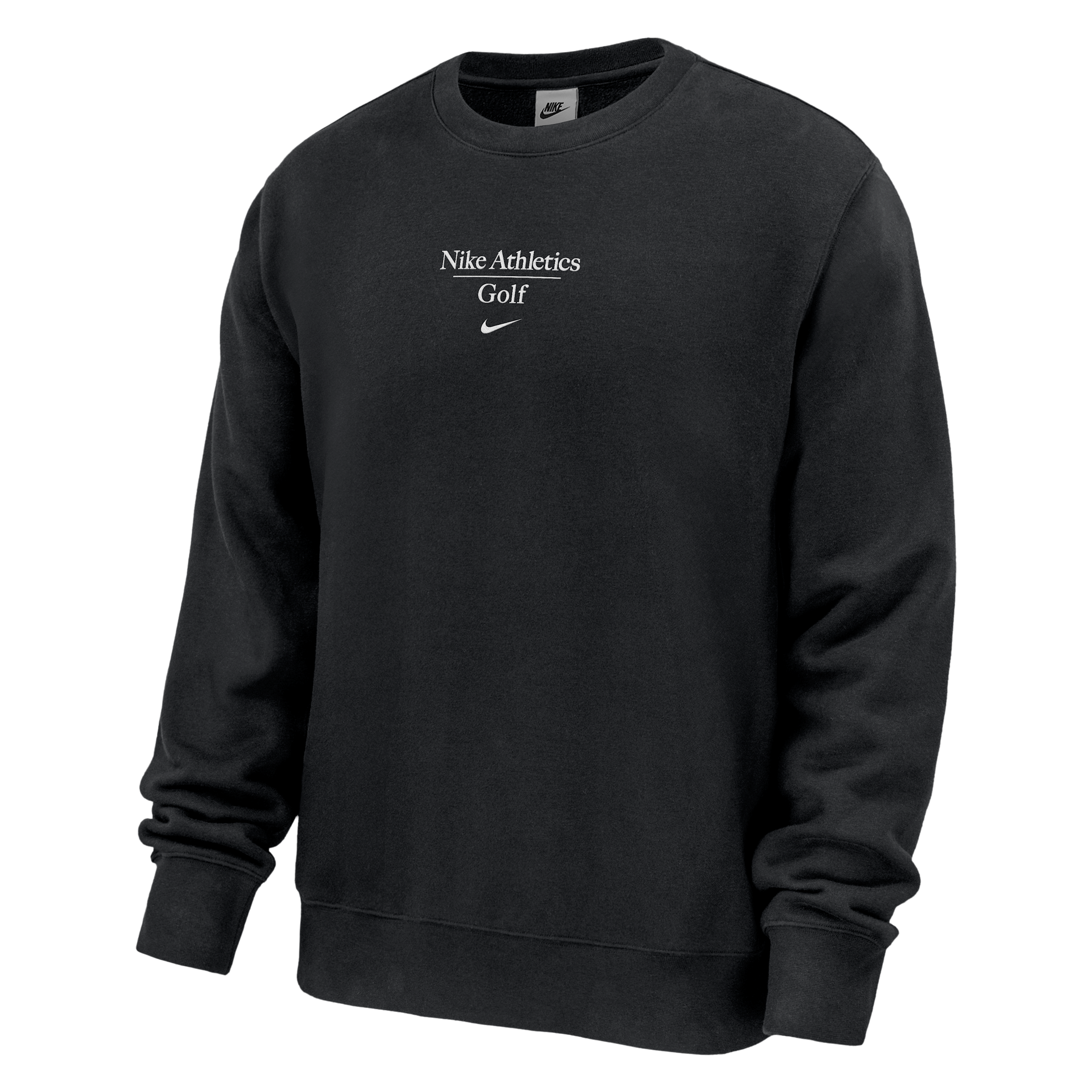 Nike Men's Club Fleece Golf Crew-neck Sweatshirt In Black