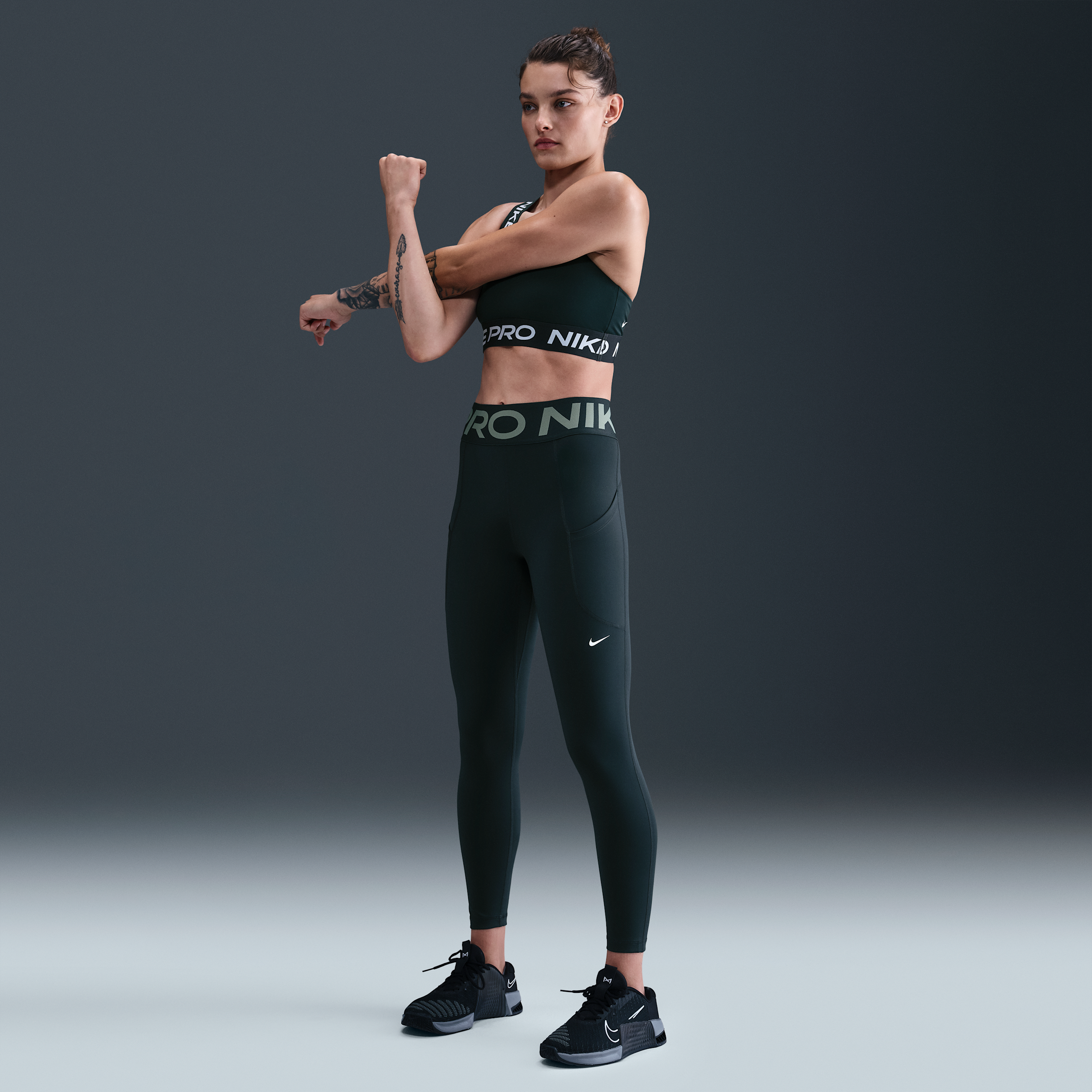 Nike Women's  Pro Sculpt High-waisted 7/8 Leggings With Pockets In Gray