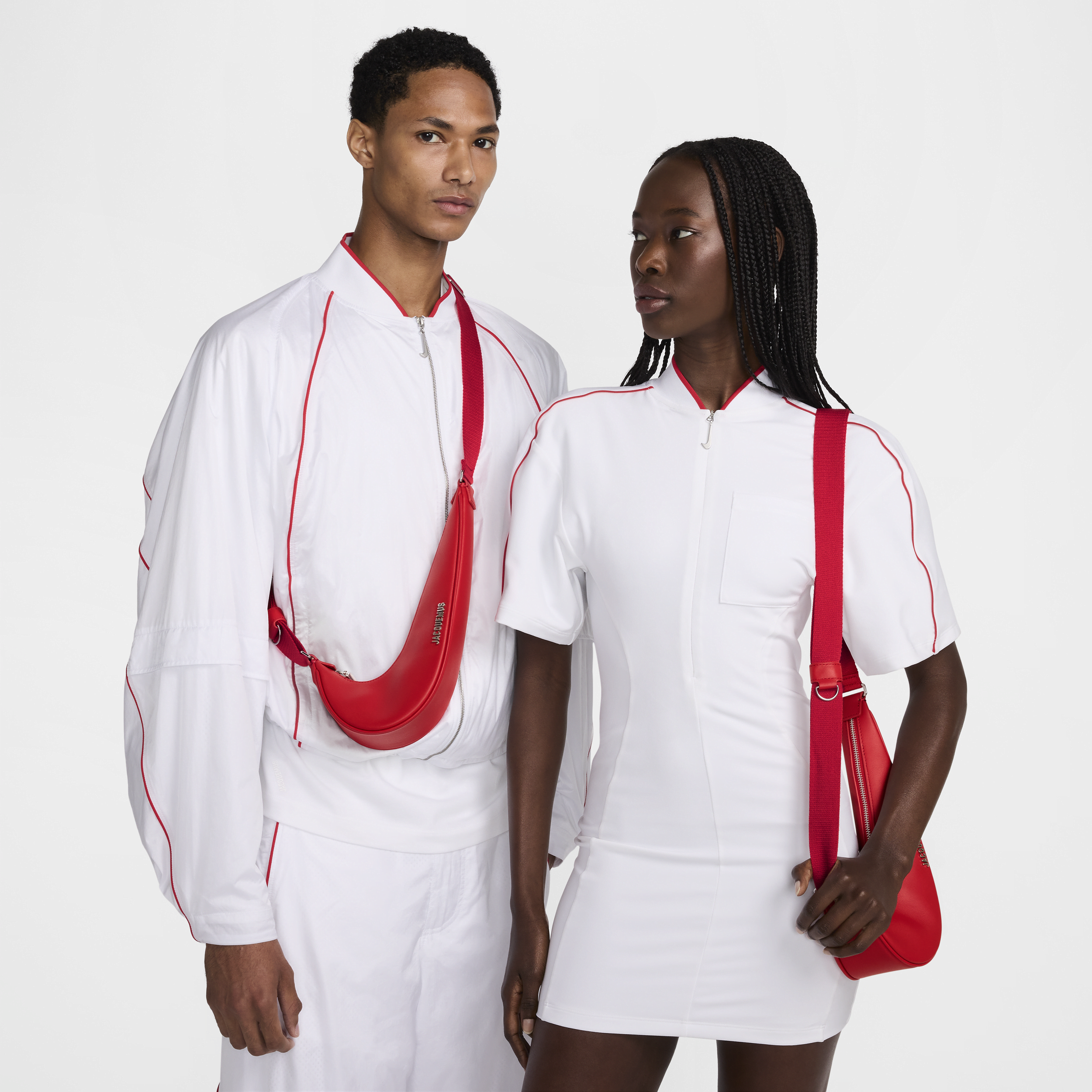 Nike Unisex X Jacquemus Le Swoosh Crossbody Bag In Red