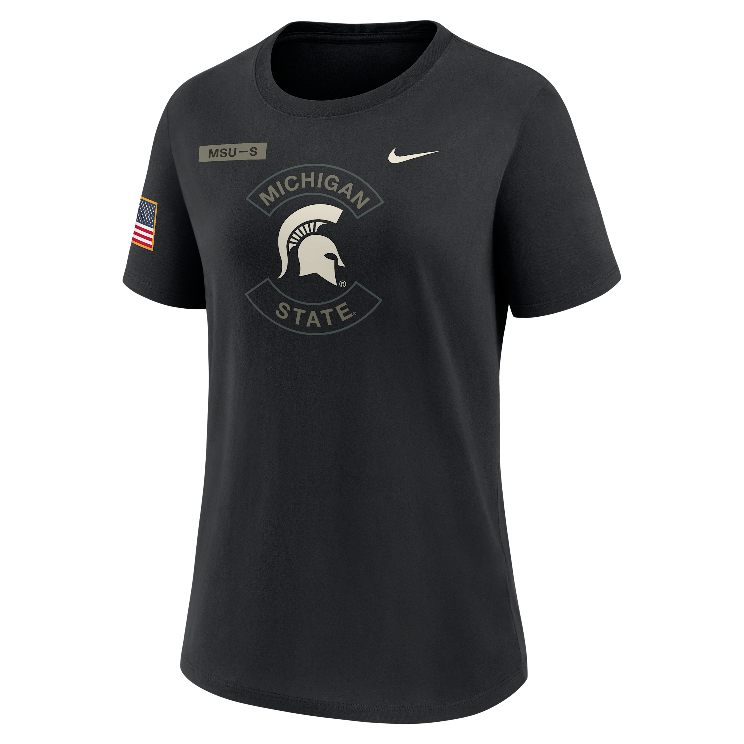 Nike Michigan State Military Appreciation  Women's Dri-fit College T-shirt In Black