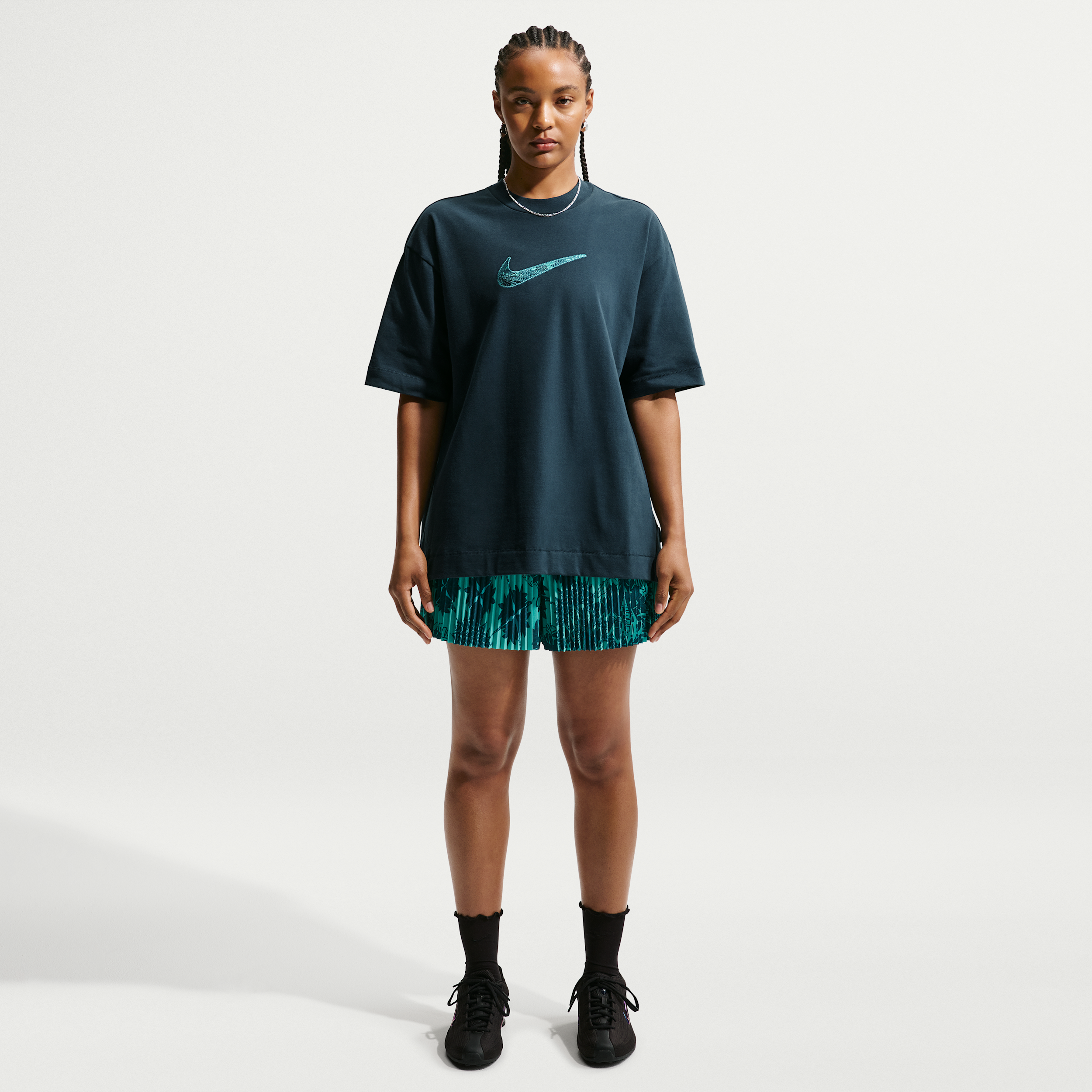 Nike Women's Naomi Osaka Mid-Rise 3" Shorts in Green | IF0538-335