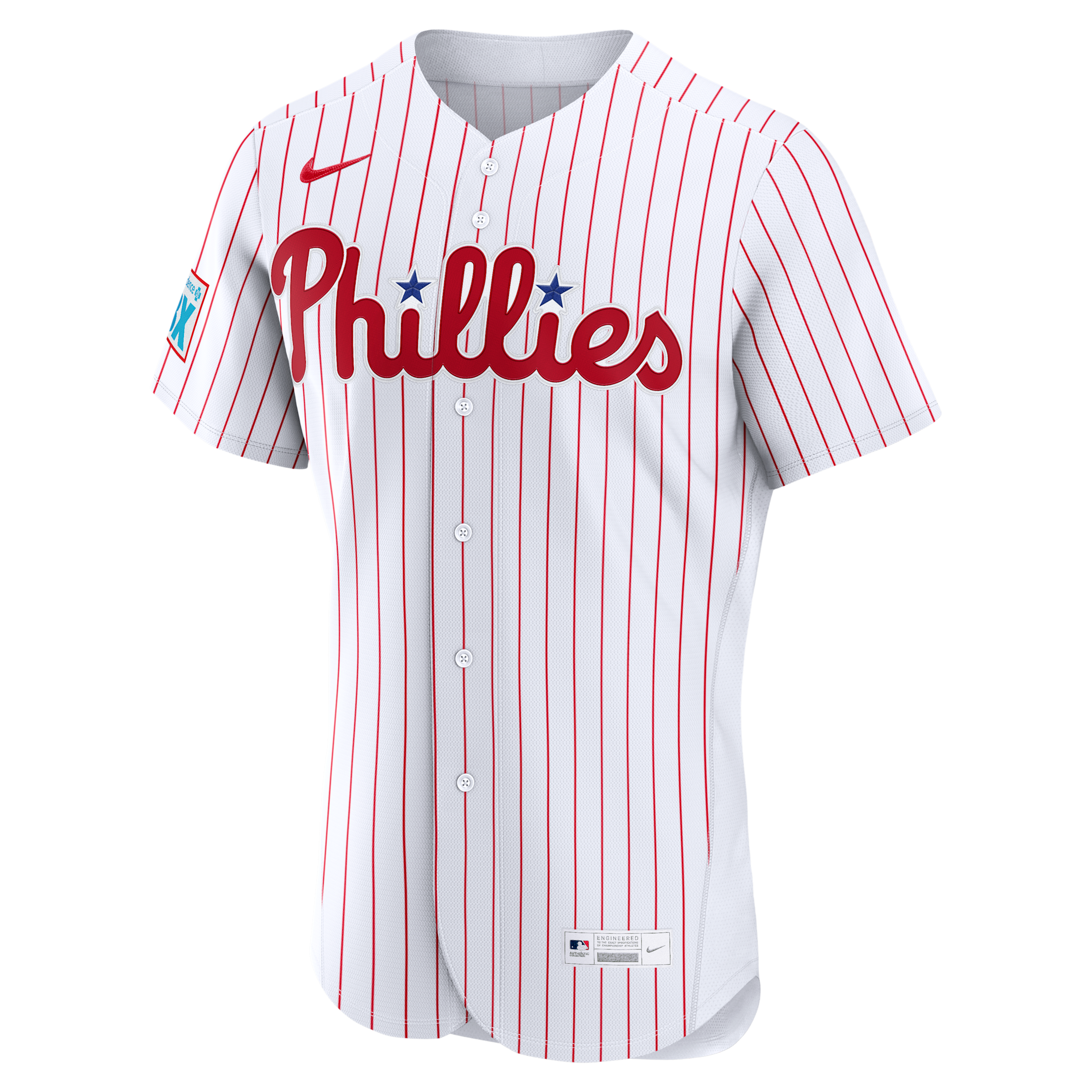 Nike Men's Bryce Harper White Philadelphia Phillies Home Authentic Sponsor Patch Jersey - White