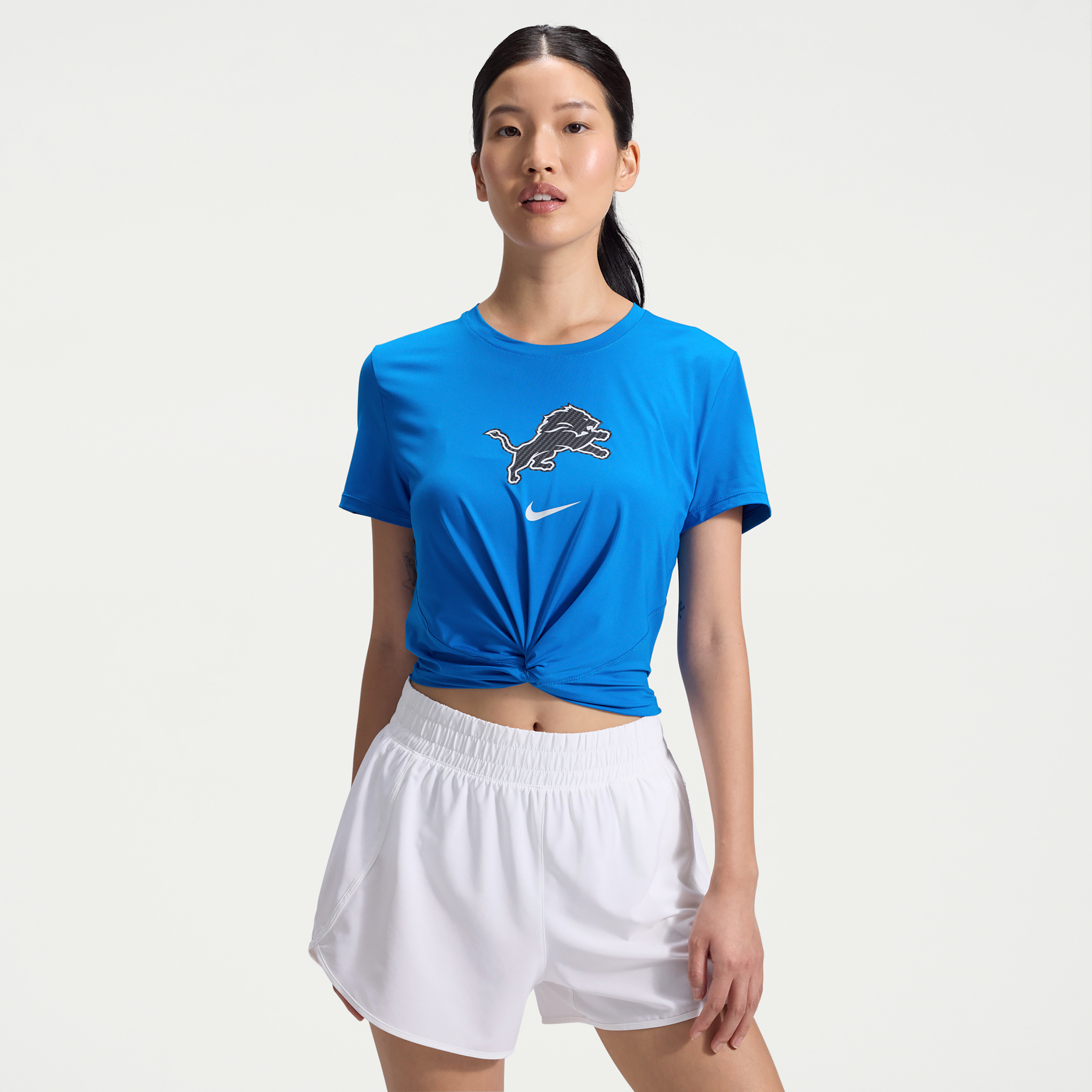 Detroit Lions Rivalries Collection One Classic Twist Nike Women's Dri-FIT NFL T-Shirt in Blue | 04PS45A9J-FJD