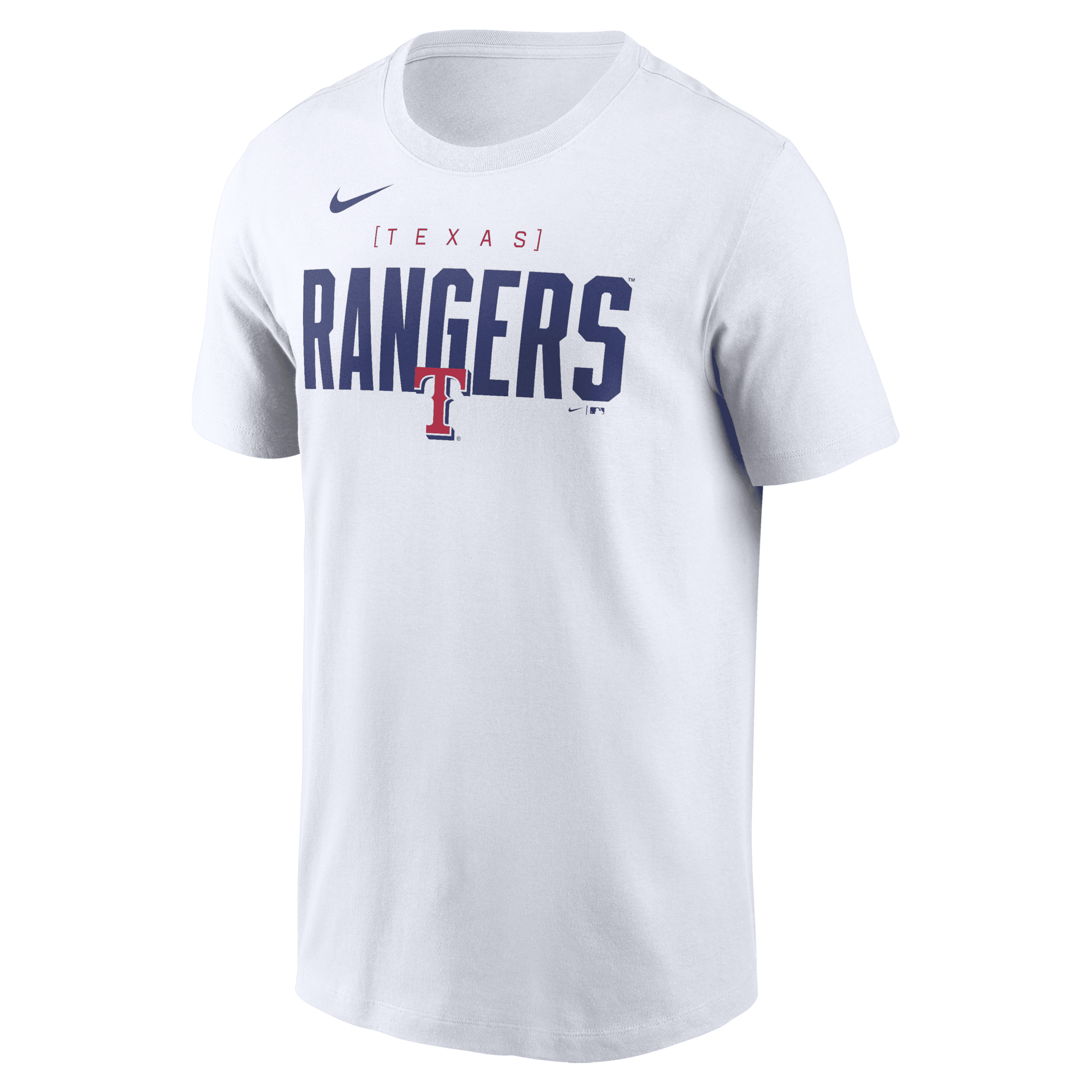 Nike Texas Rangers Home Team Bracket  Men's Mlb T-shirt In White
