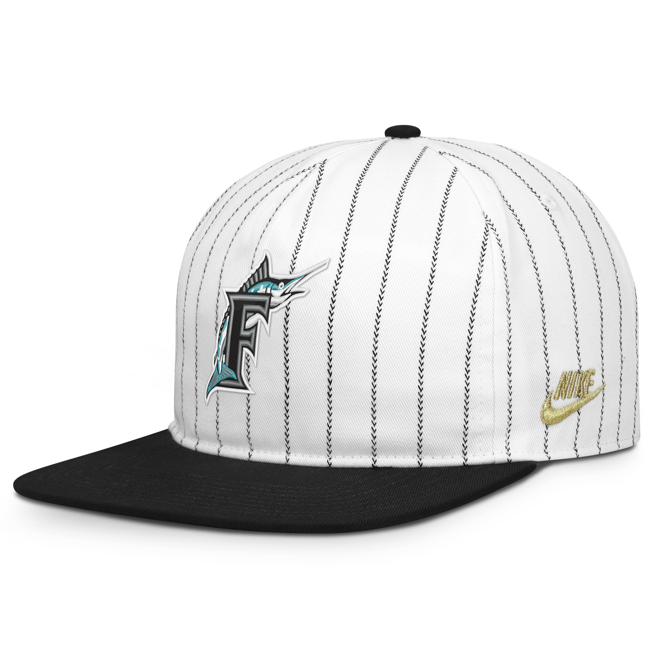 Florida Marlins Pro Nike Men's MLB Adjustable Hat in White | NB57064NMMB-JFJ