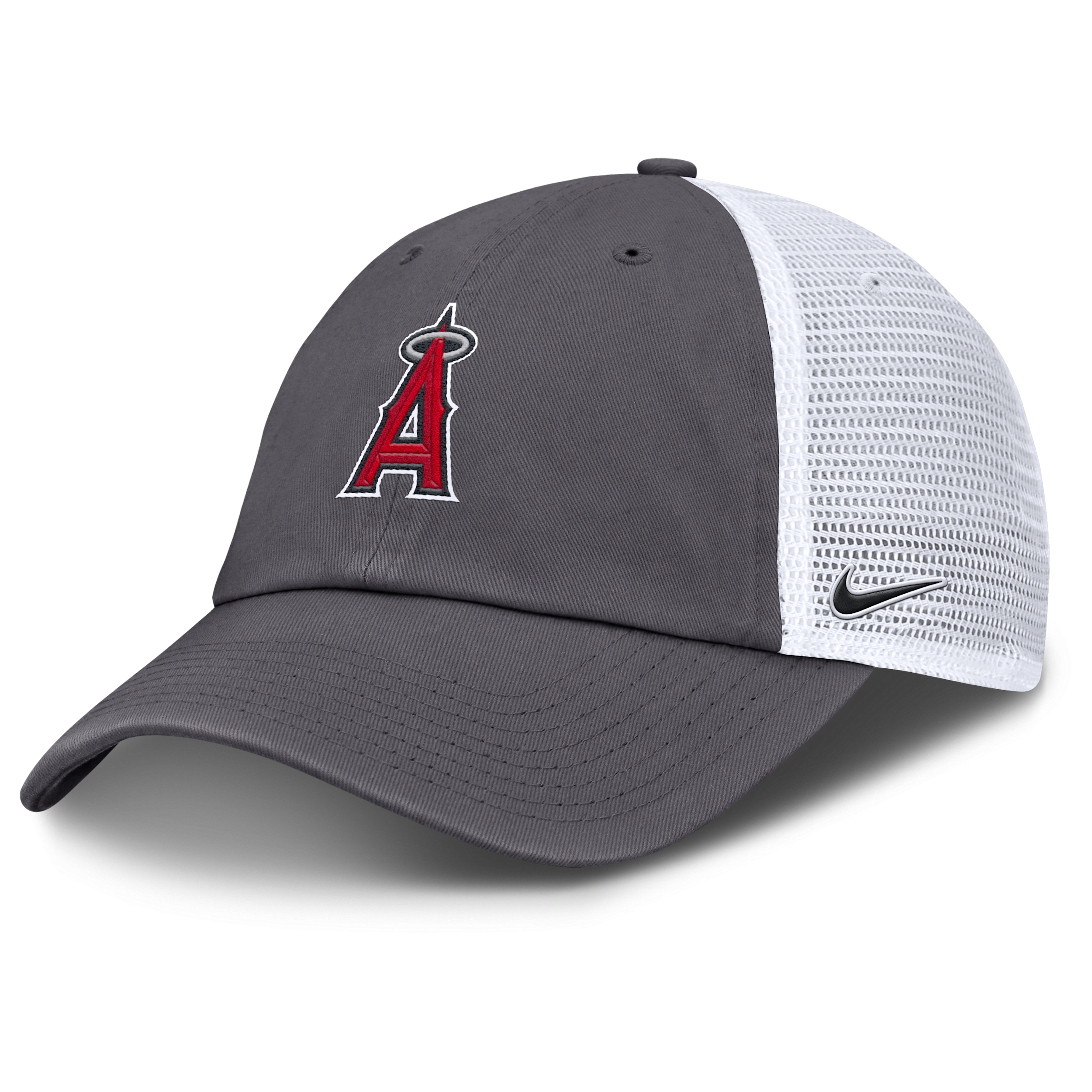 Nike Los Angeles Angels Club  Men's Mlb Trucker Adjustable Hat In Grey
