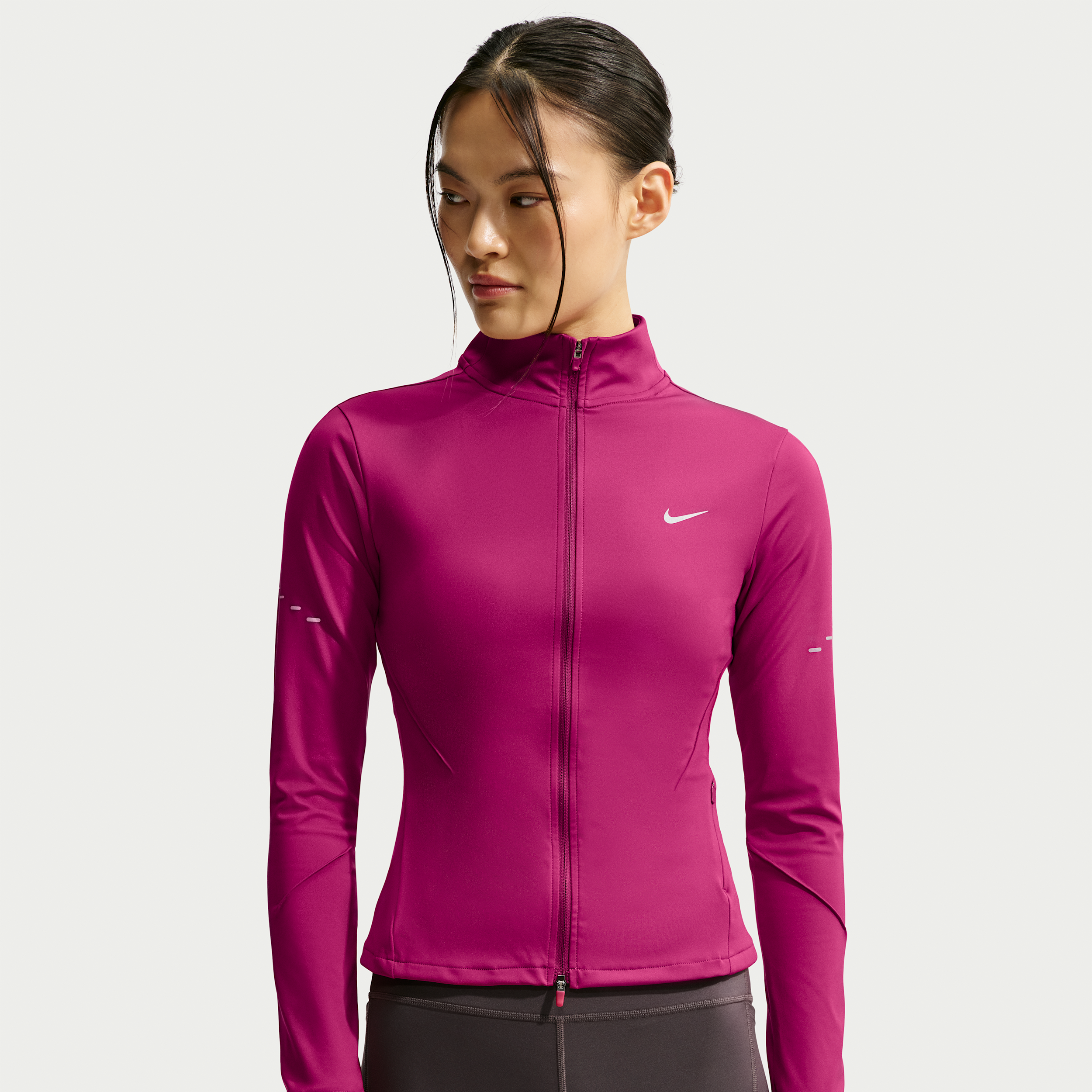 Nike Women's Swift Dri-FIT Full-Zip Running Jacket in Red | IM7536-630