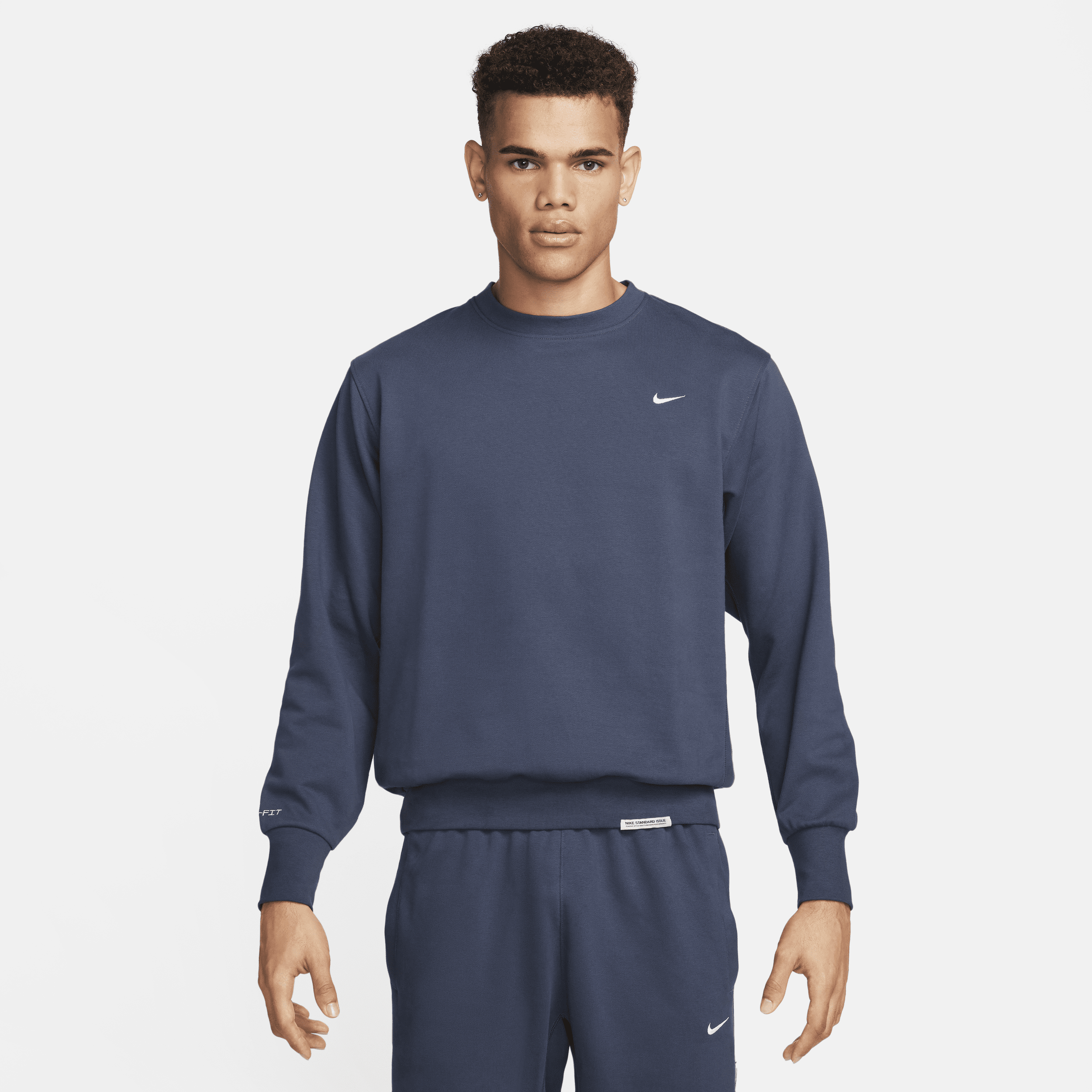 Shop Nike Men's Standard Issue Dri-fit Crew Basketball Top In Blue