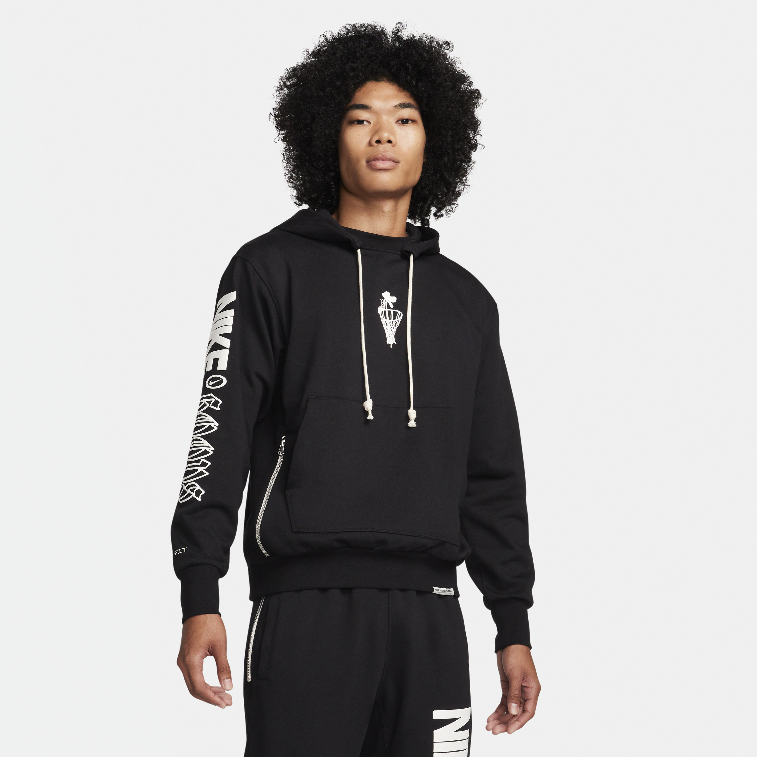 Shop Nike Men's Standard Issue Dri-fit Pullover Hoodie In Black