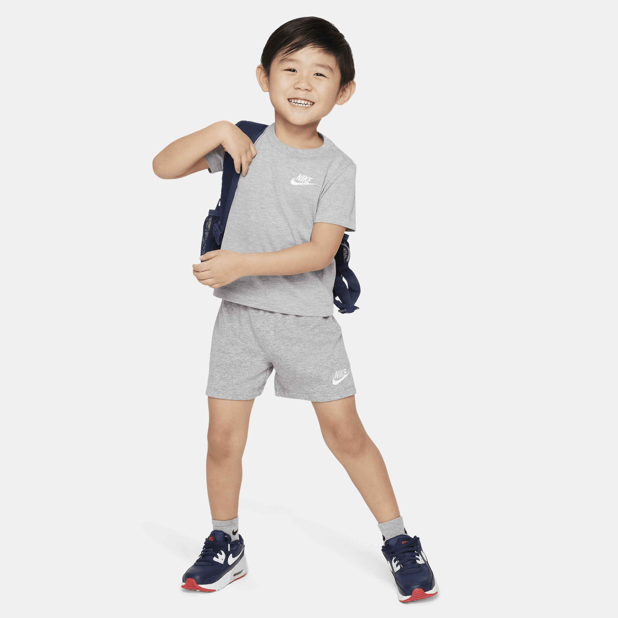 Shop Nike Club Toddler Knit Shorts Set In Grey