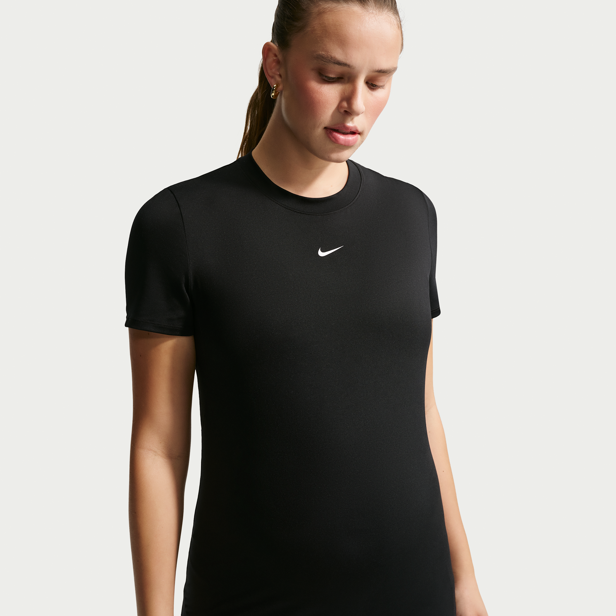 Nike Women's (M) One Dri-FIT Slim-Fit Short-Sleeve Top (Maternity) in Black | FN5001-011