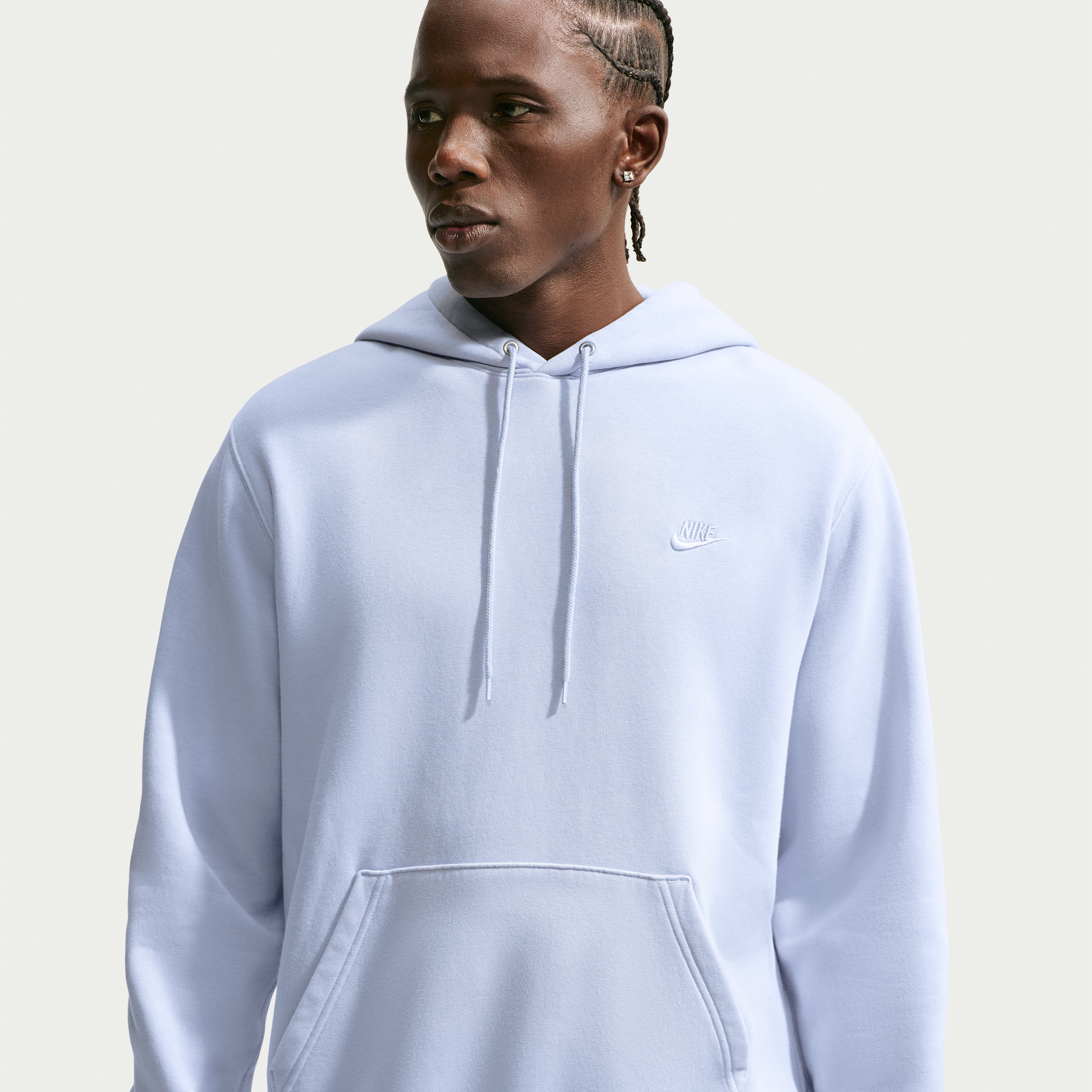 Men's Nike Sportswear Club Washed Fleece Hoodie in Grey | IQ1219-057