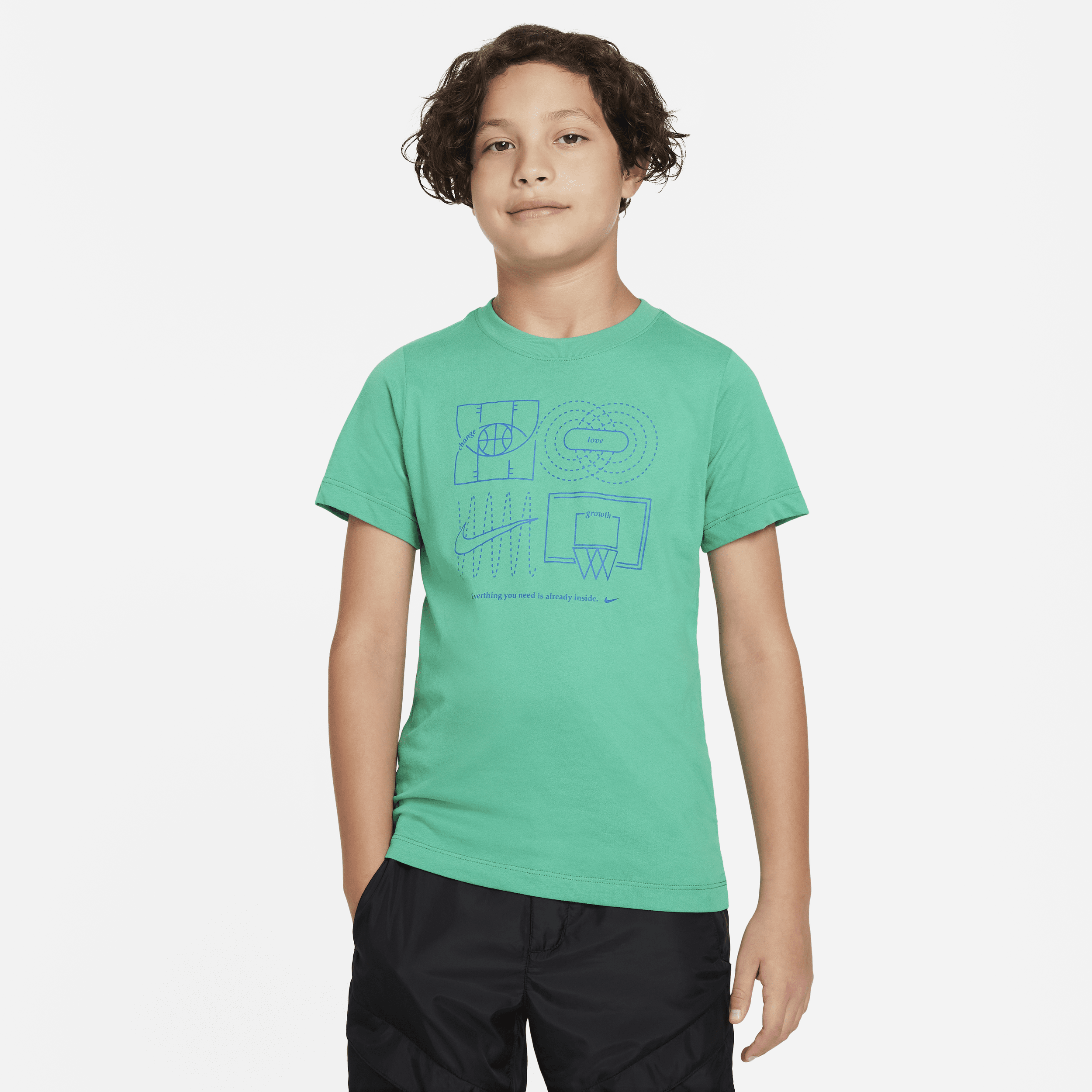Nike Sportswear Culture Of Basketball Big Kids' T-shirt In Green