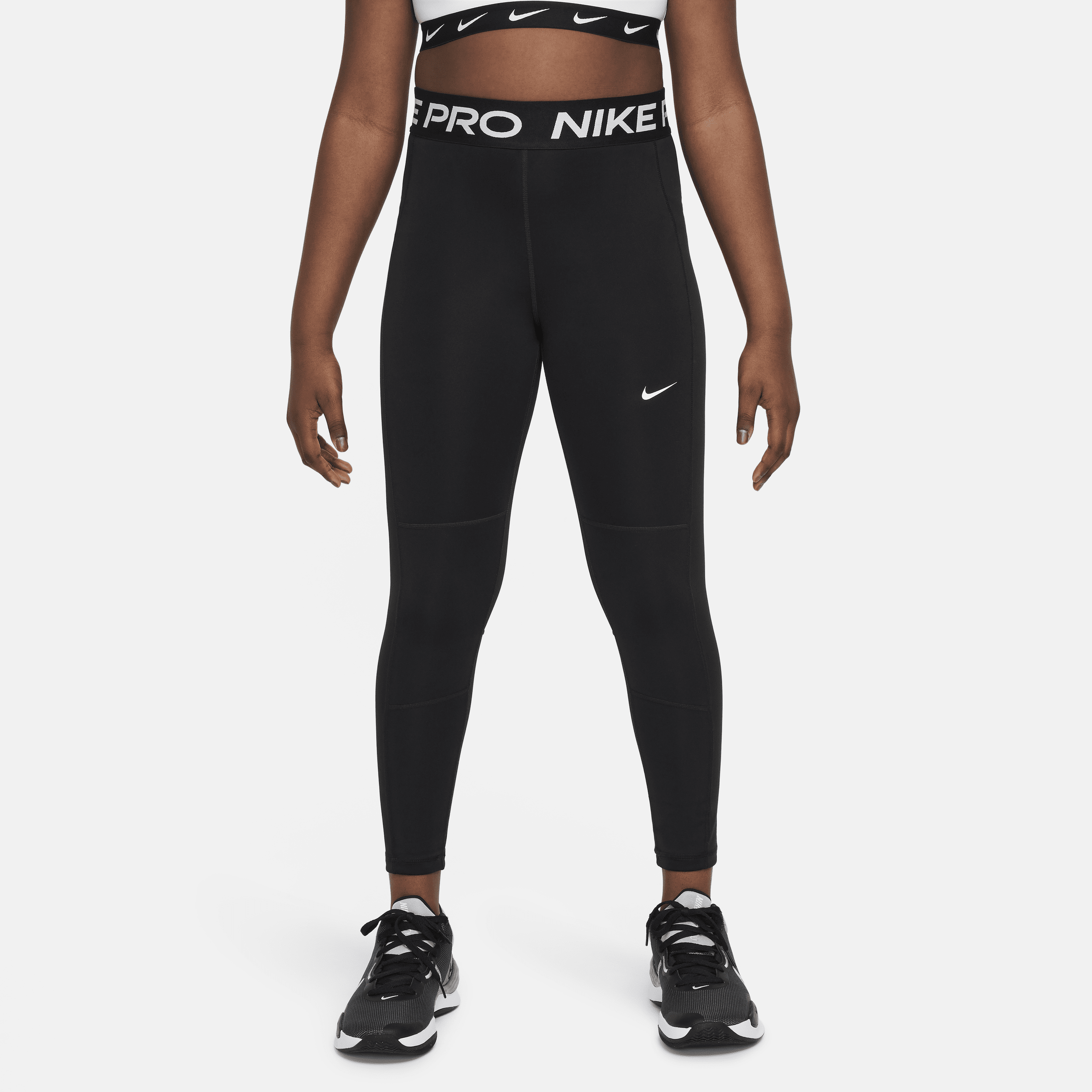 Nike Kids' Women's  Pro Leak Protection: Period Girls' Dri-fit Leggings (extended Size) In Black