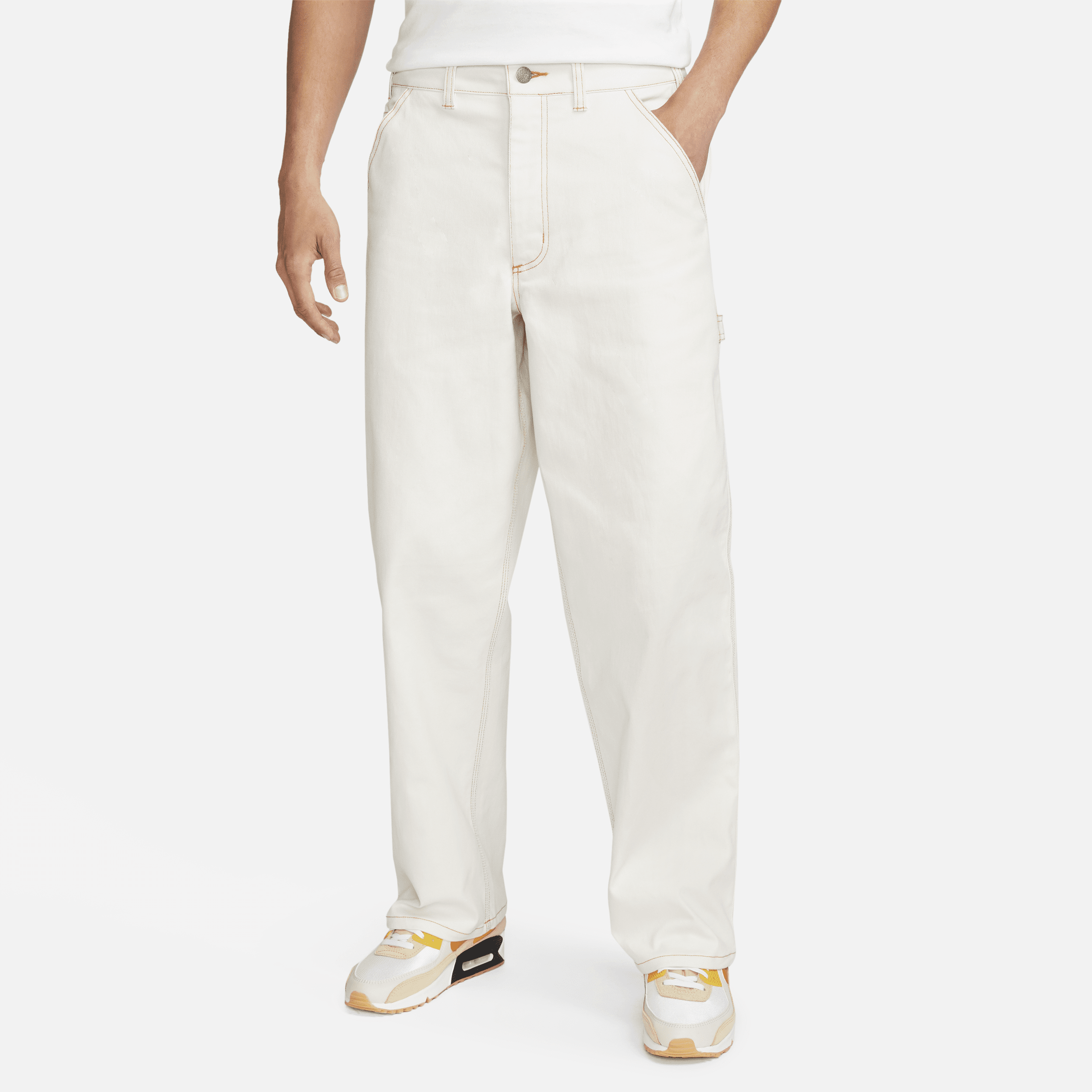 Shop Nike Men's Life Carpenter Pants In Grey