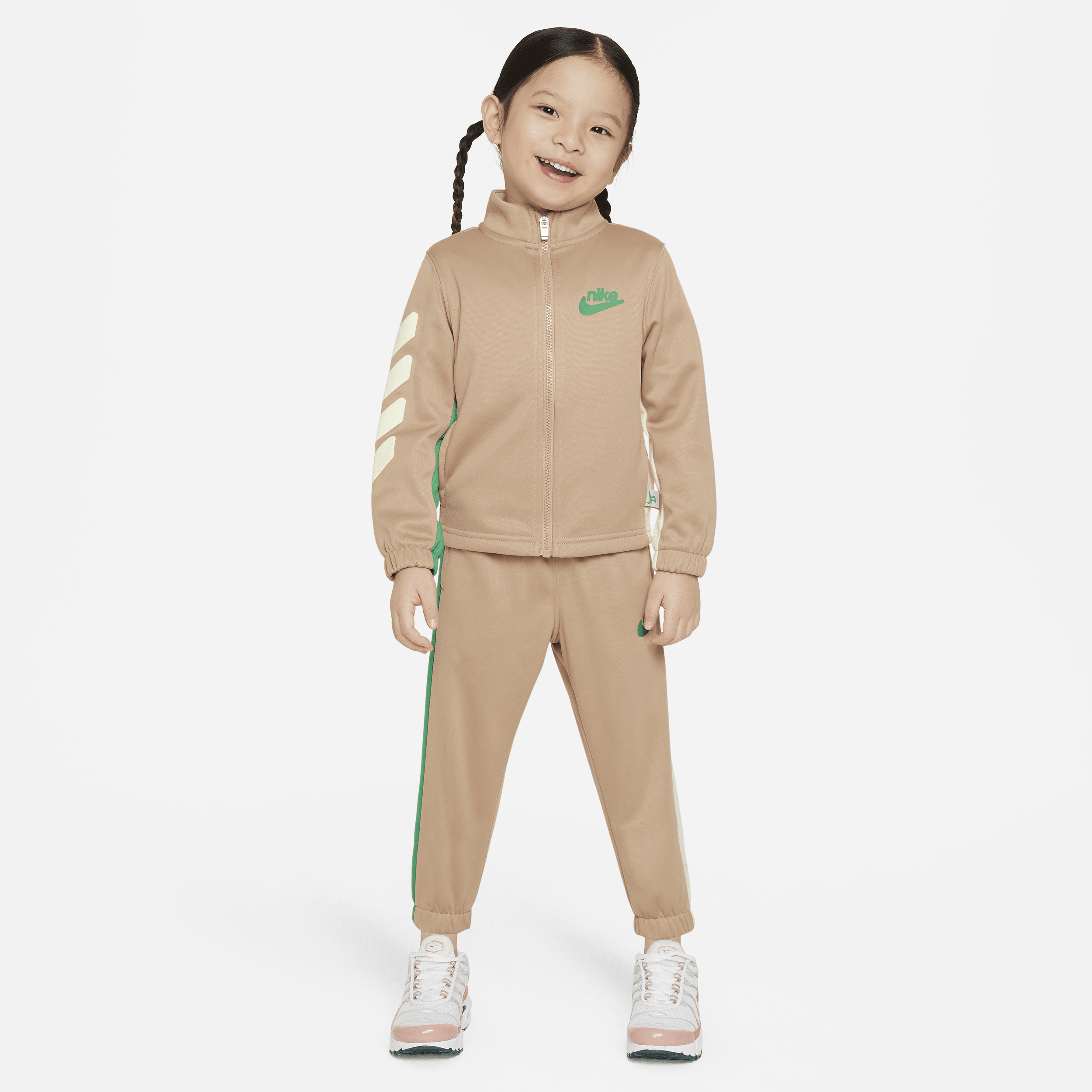 Nike Babies' Dri-fit Colorblocked Toddler 2-piece Full-zip Set In Brown
