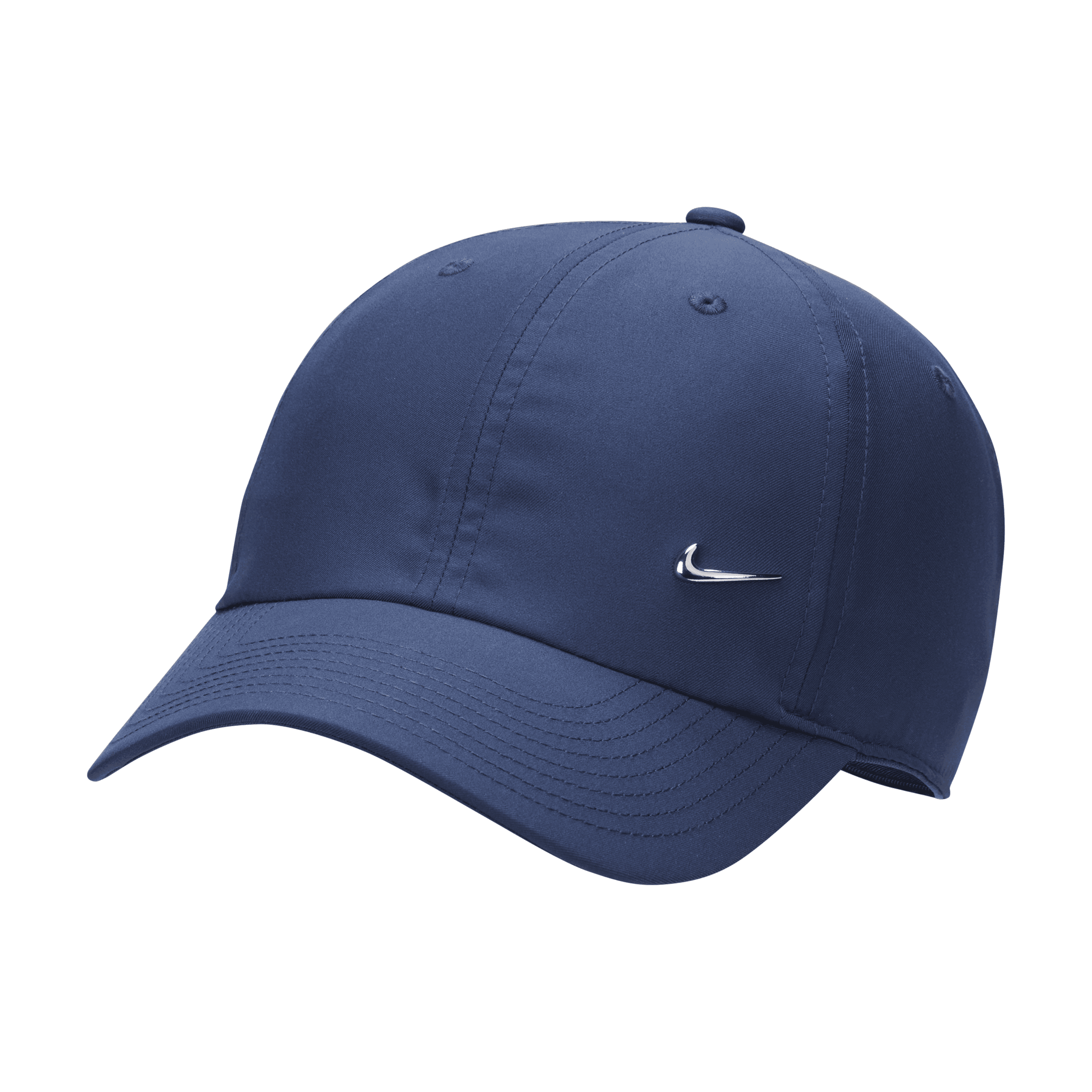 Nike Unisex Dri-fit Club Unstructured Metal Swoosh Cap In Blue