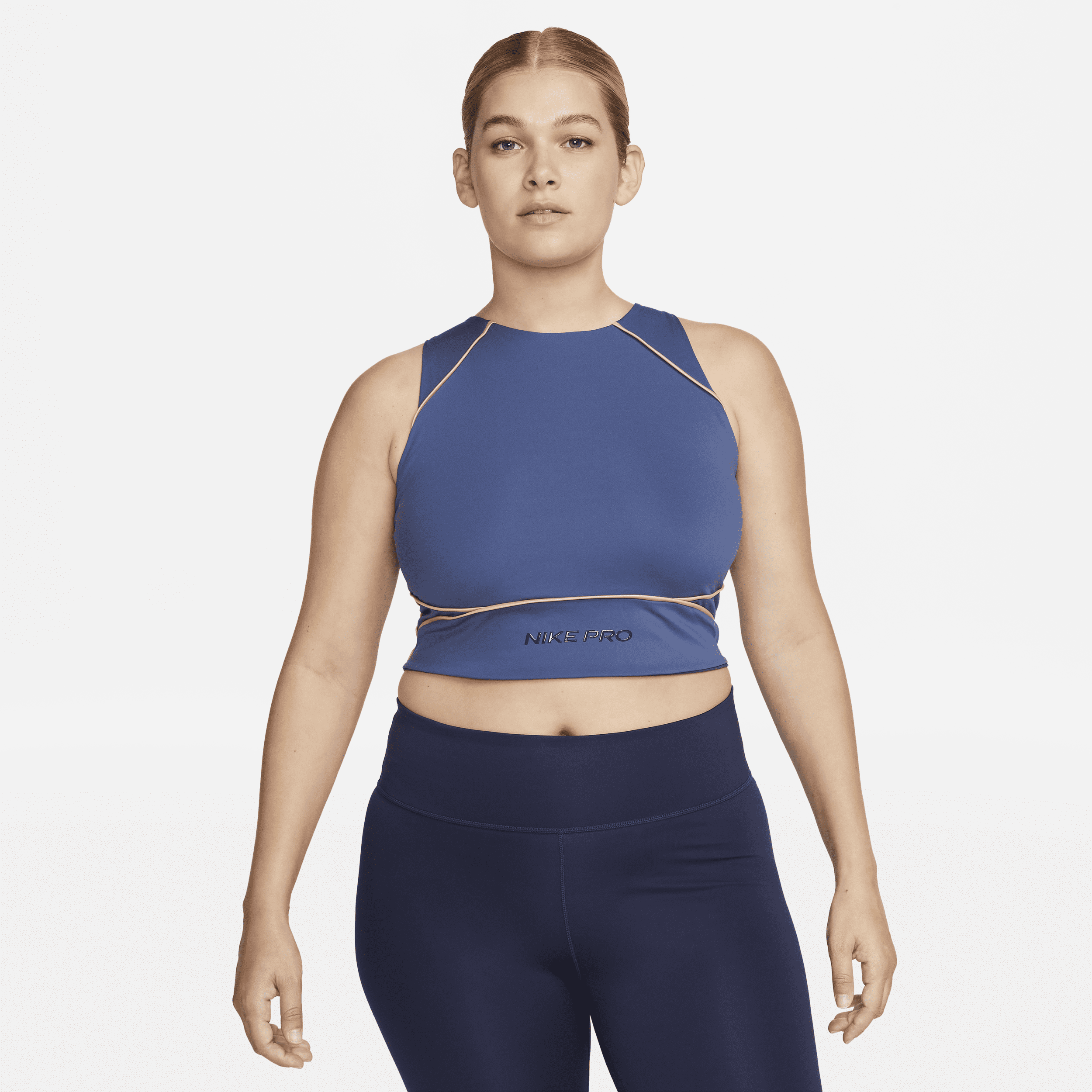 Nike Women's Pro Dri-fit Cropped Training Tank Top In Blue | ModeSens