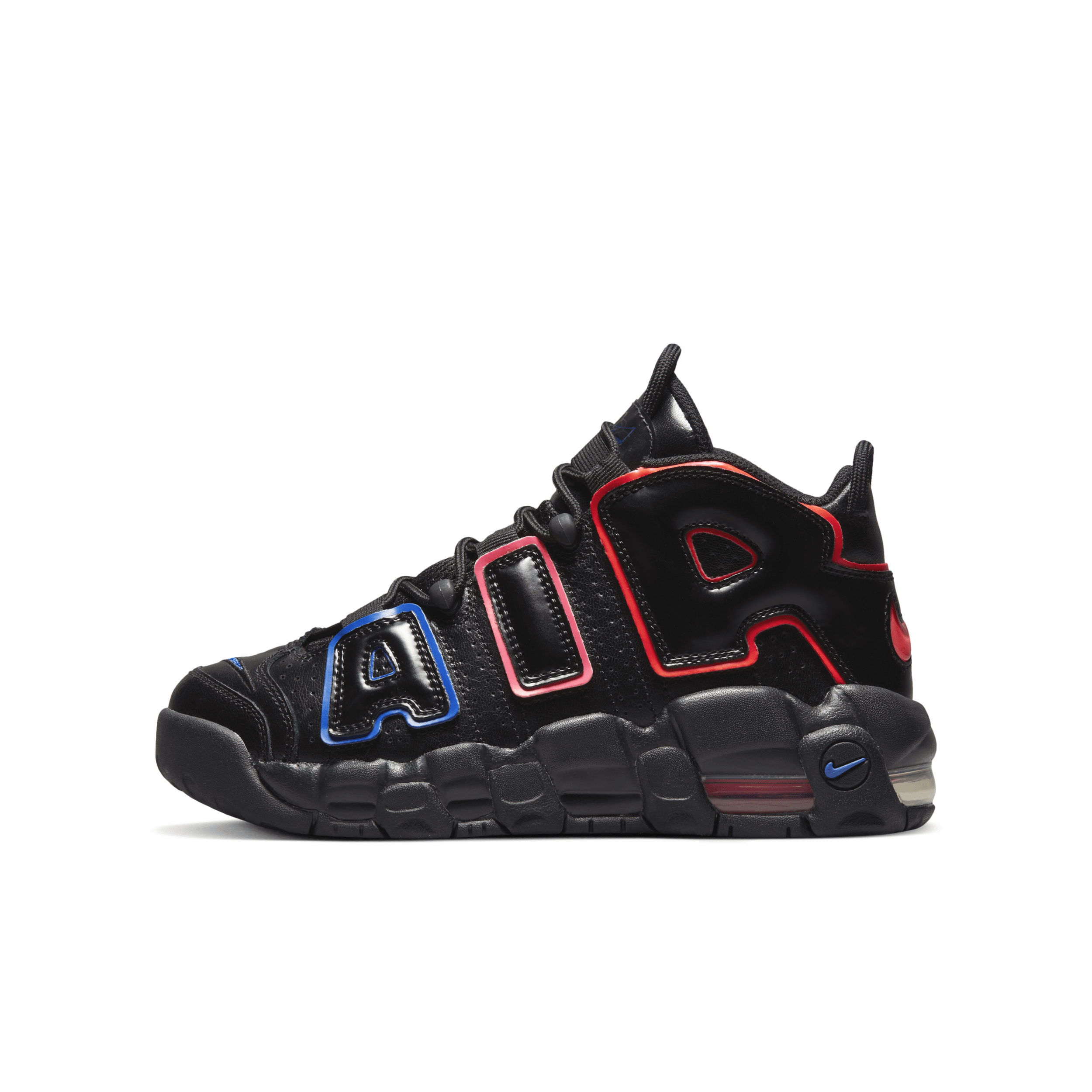 Nike Air More Uptempo Big Kids' Shoes In Black