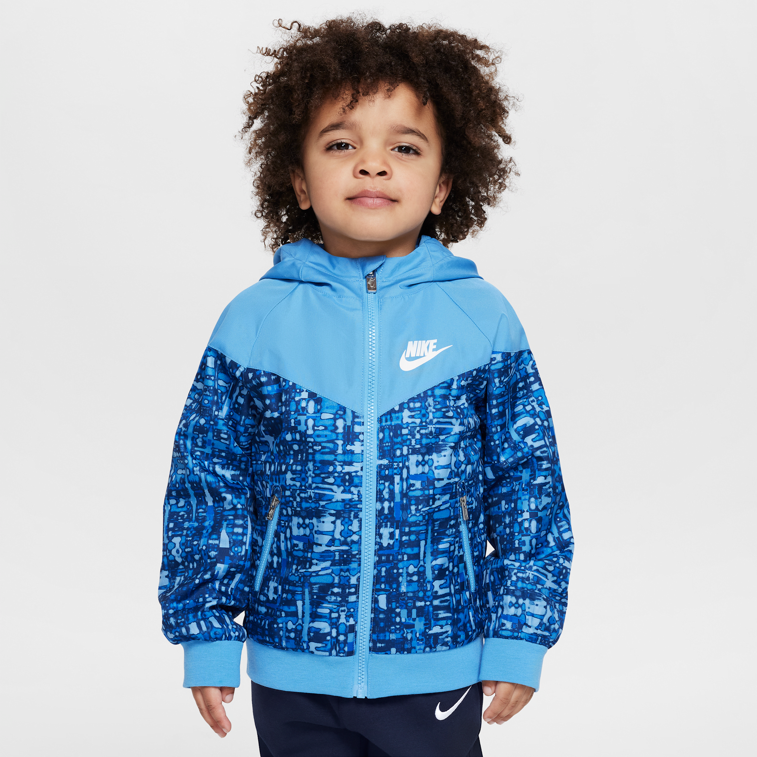 Nike Toddler Printed Windrunner Jacket In Blue