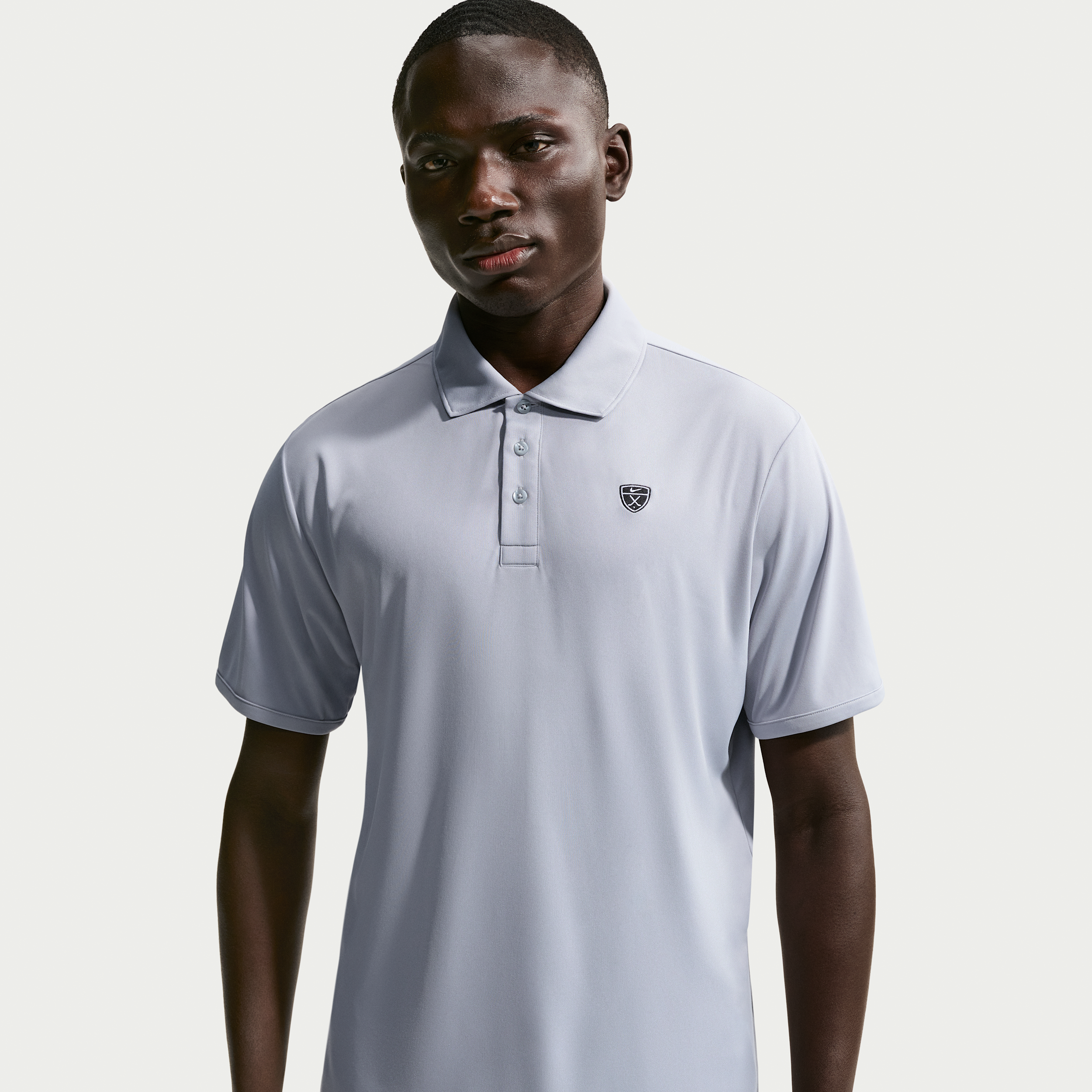 Nike Men's Par Dri-FIT Chest Logo Golf Polo in Grey | IB0233-012
