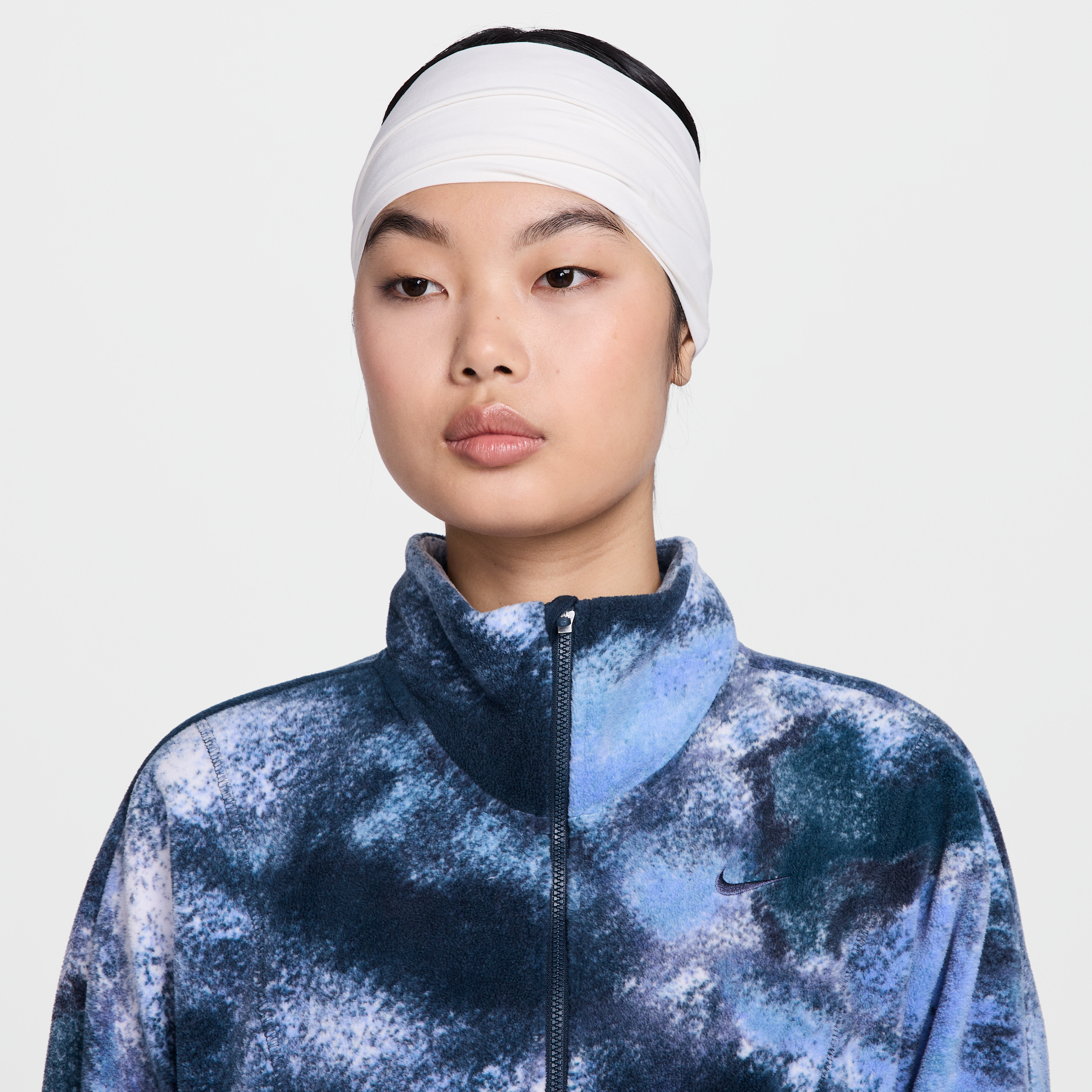 Nike Unisex Fury Elevate Dri-fit Extra-wide Headband In White