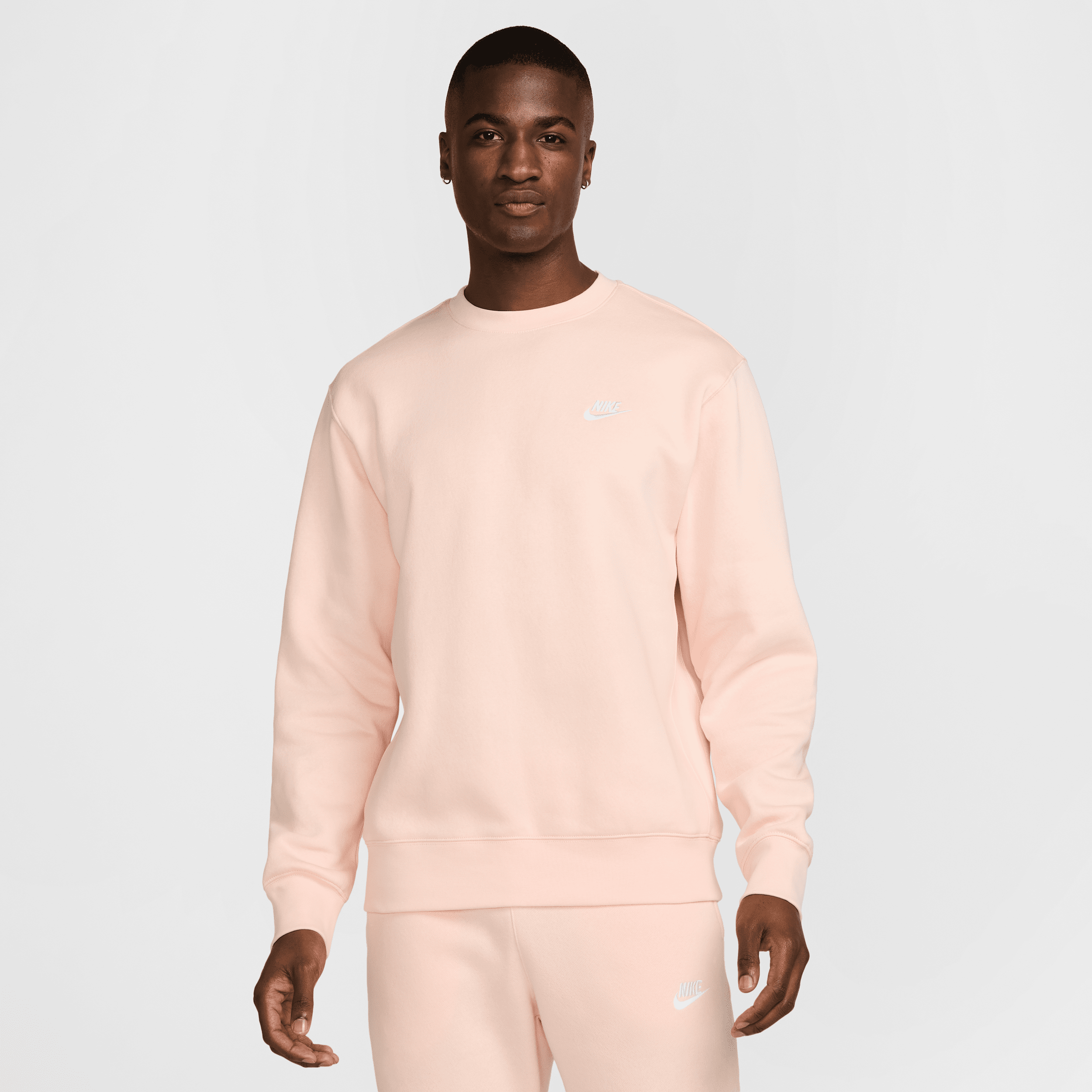 Men's Nike Sportswear Club Fleece Crew in Pink | BV2662-664