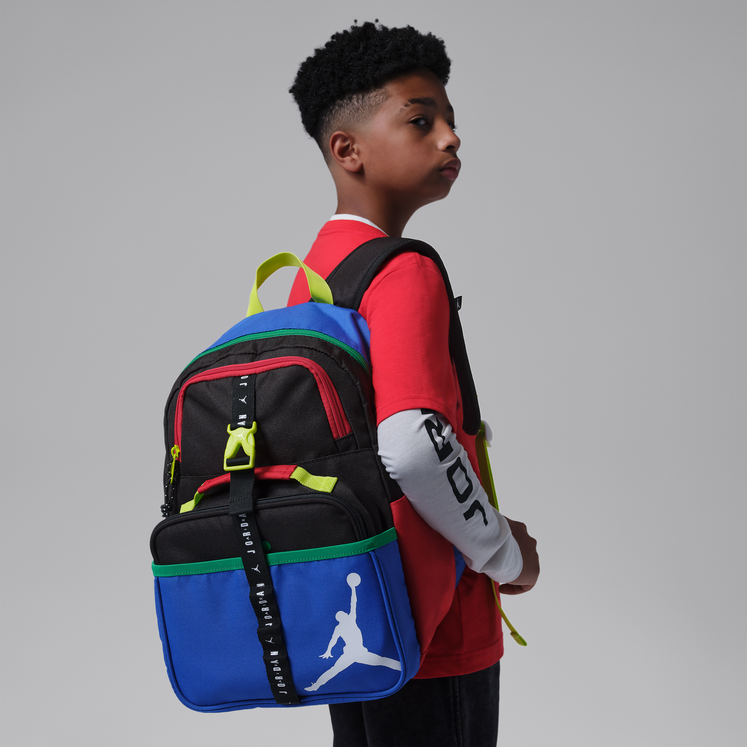 Air Jordan Big Kids' Backpack (18L) and Lunch Bag (3L) in Black | 9A0775-K97