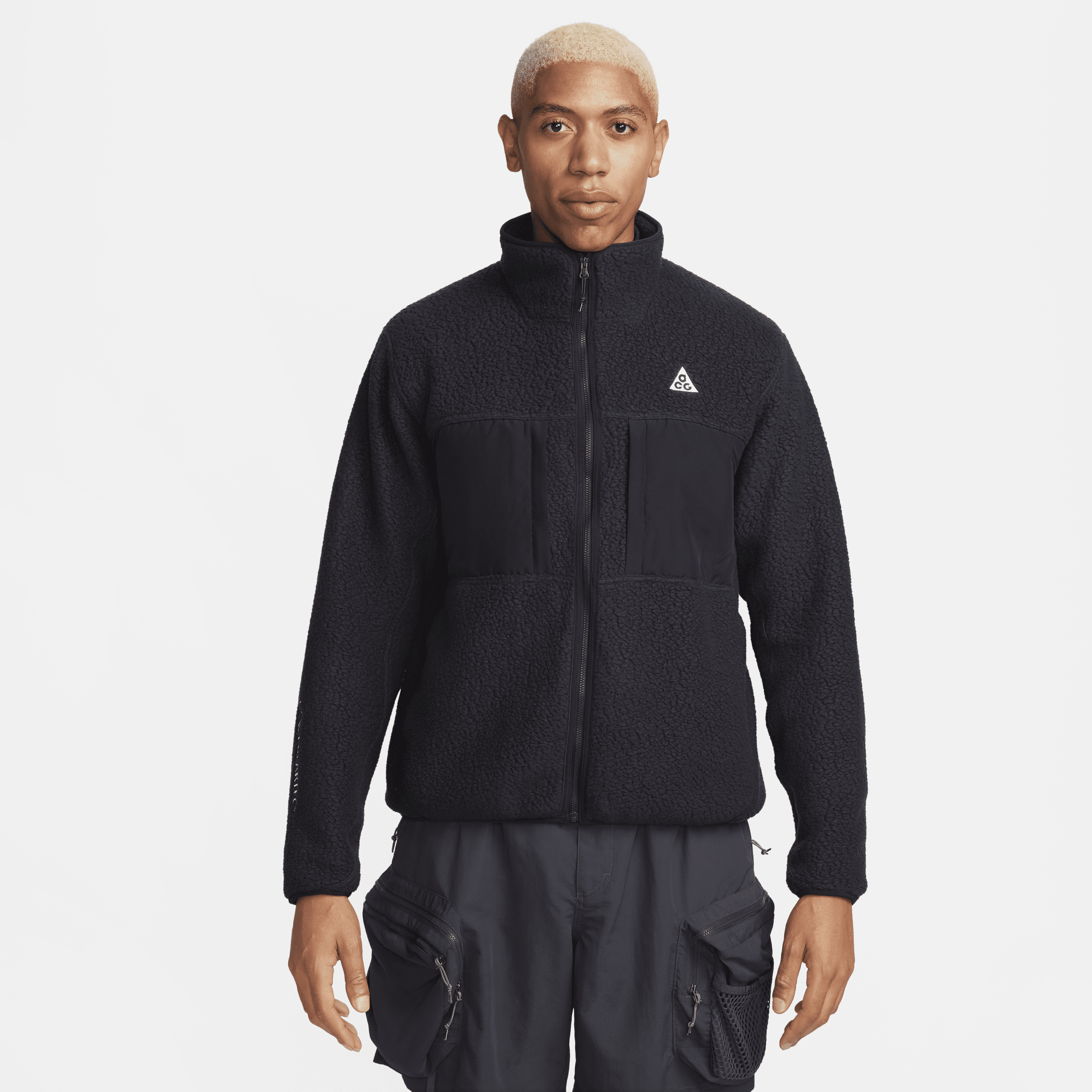 Shop Nike Men's  Acg "arctic Wolf" Full-zip Top In Black