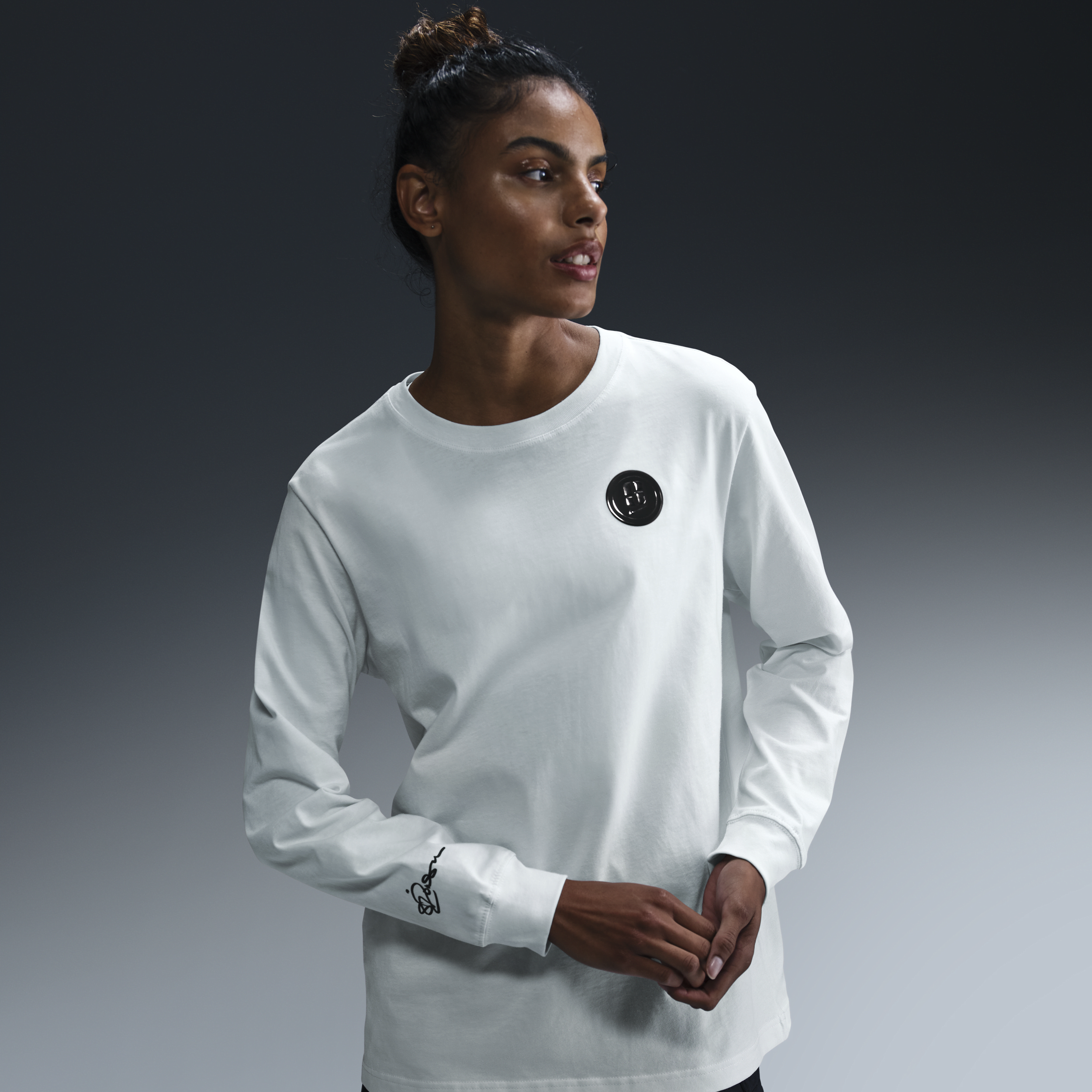 Nike Women's Sabrina Long-sleeve Basketball T-shirt In White