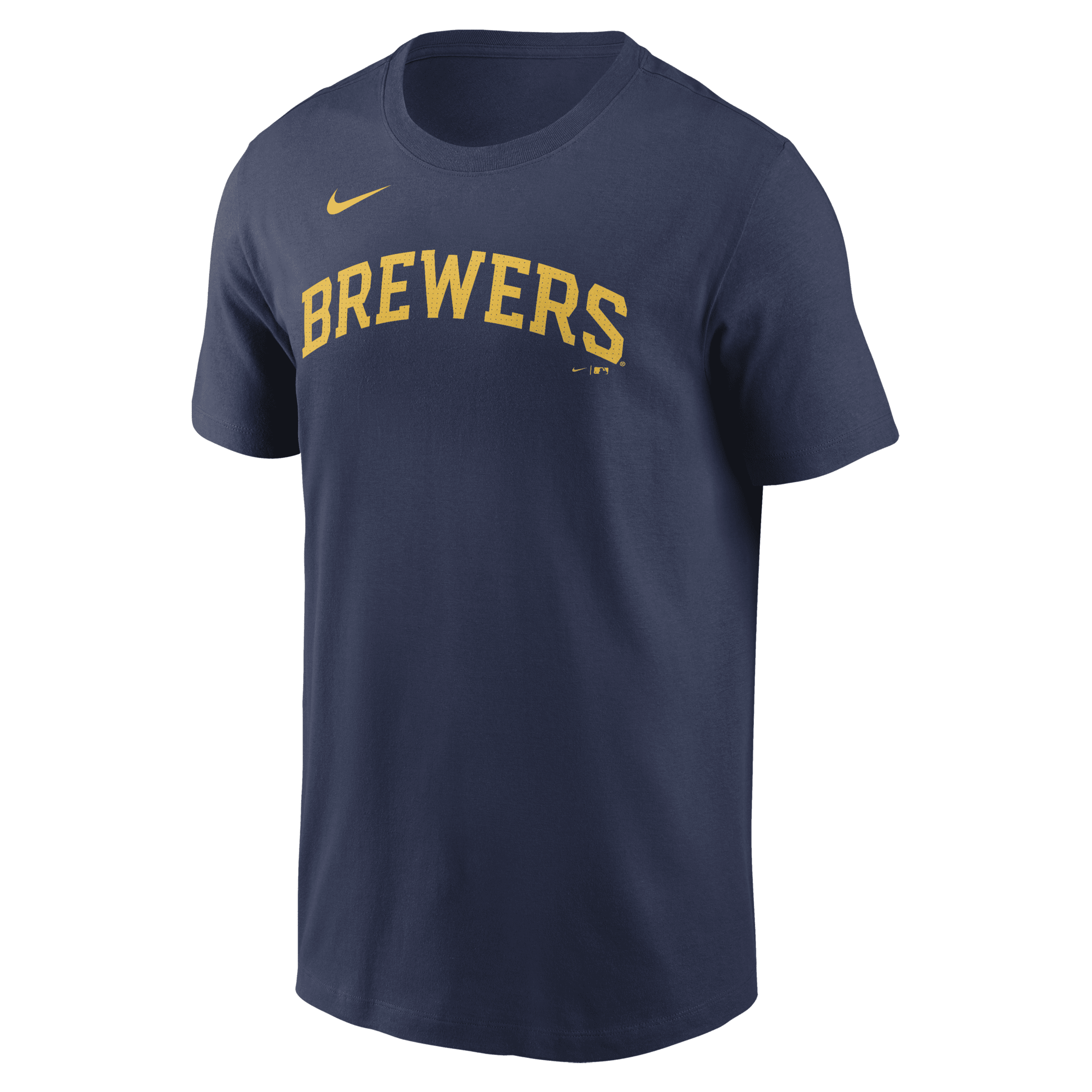 Shop Nike Milwaukee Brewers Fuse Wordmark  Men's Mlb T-shirt In Blue