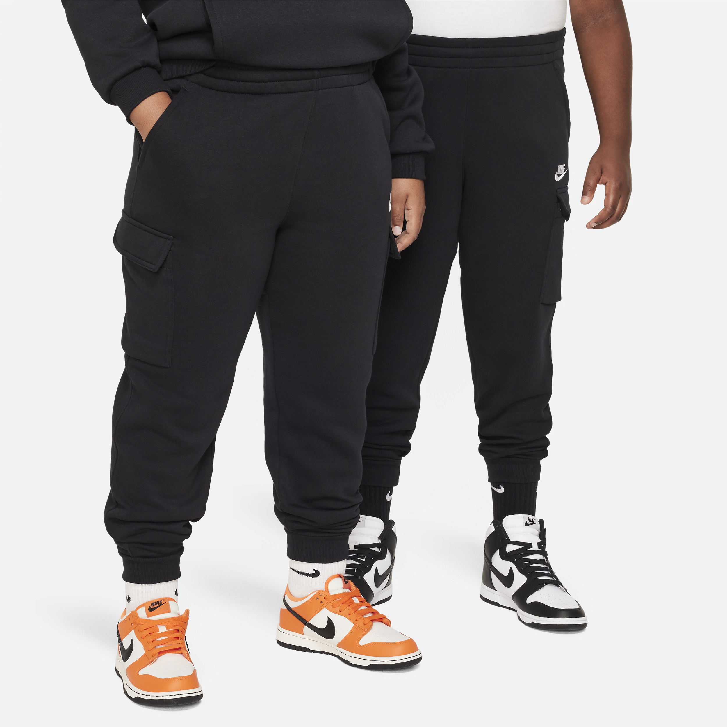 Nike Sportswear Club Fleece Big Kids' Cargo Pants (extended Size) In Black