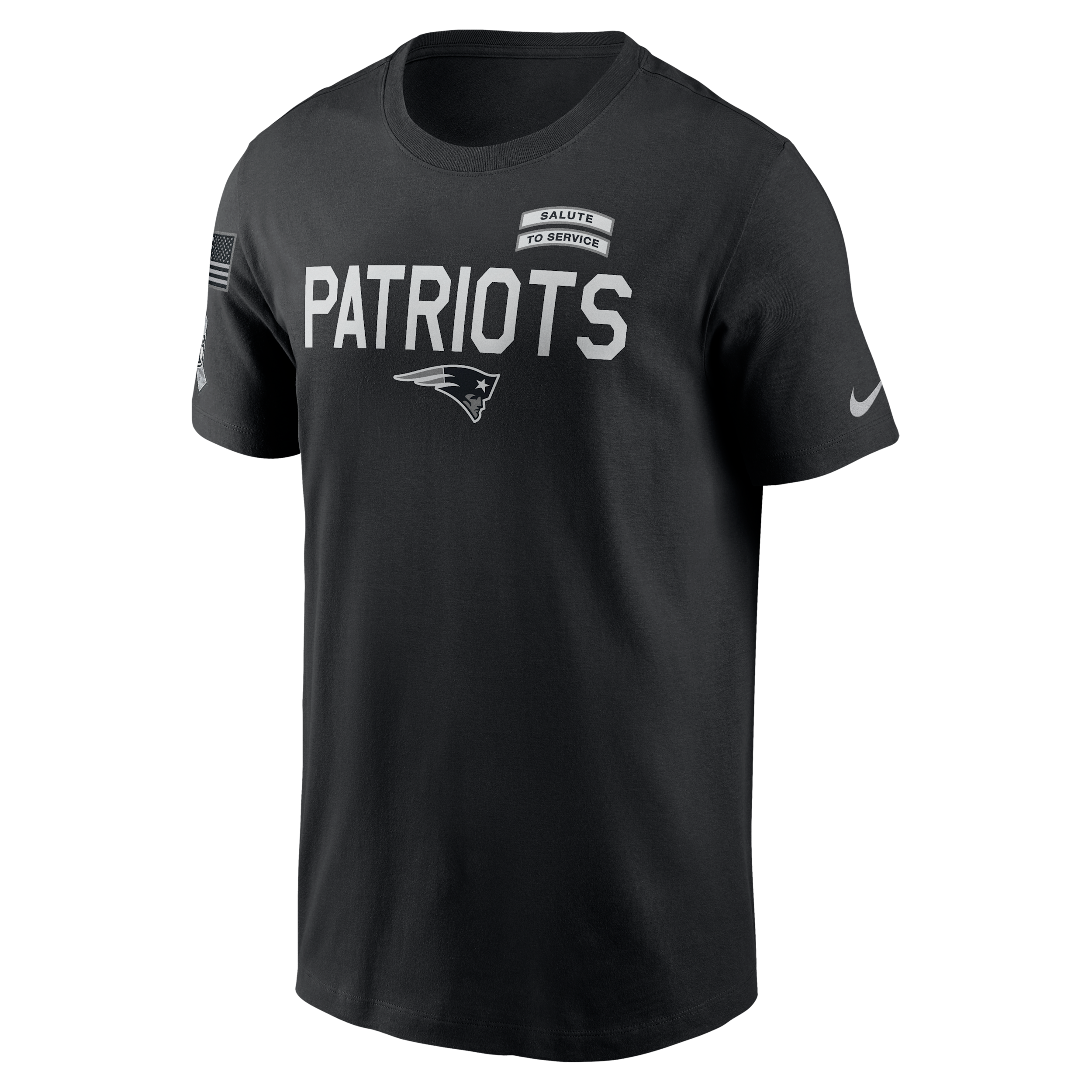 New England Patriots Salute to Service Sideline Nike Men's Dri-FIT NFL T-Shirt in Black | 02ET00AA2L-NKC